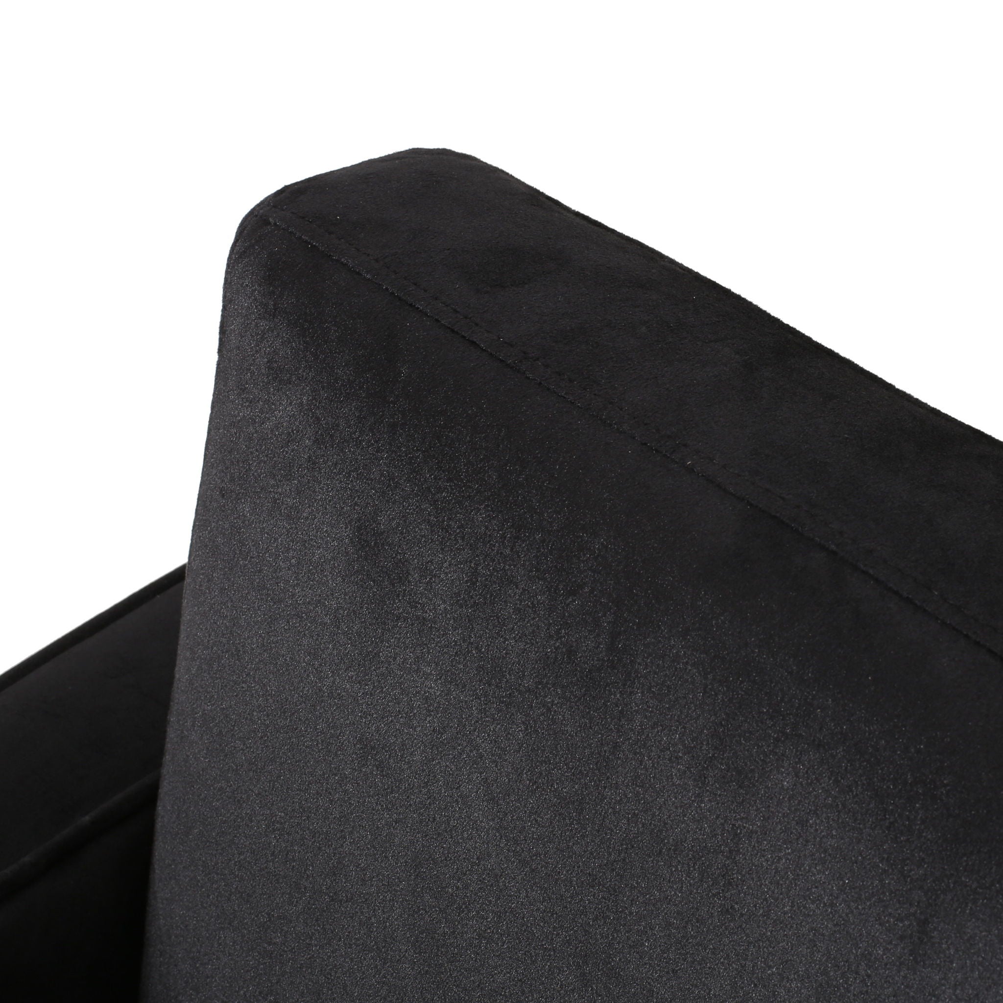 Modern Glam Club Arm Chair With Velvet Upholstery And Stainless Steel Legs - Black
