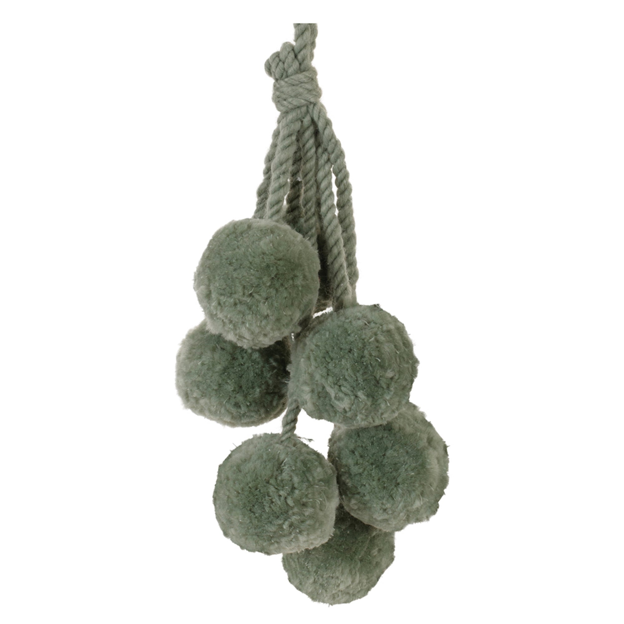 Sage-Green-Pom-Pom-Cluster-Drop-Ornament-(Set-of-4)-Christmas-Ornaments