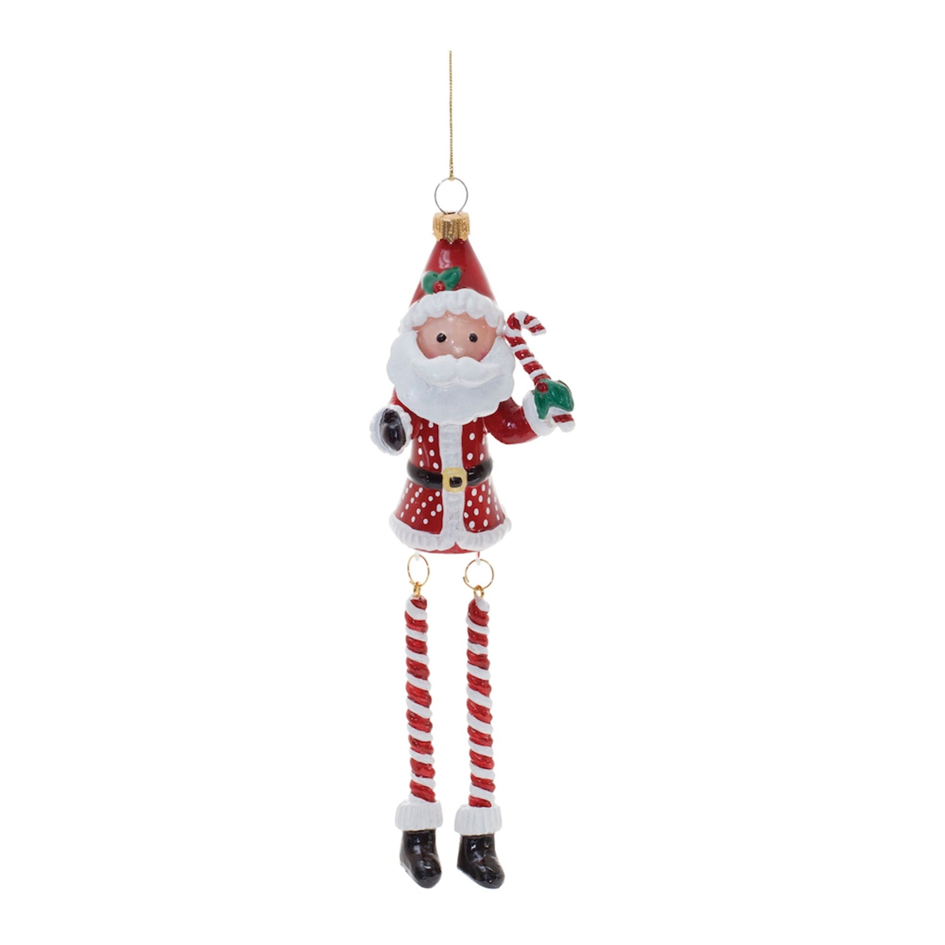 Glass-Candy-Cane-Santa-Ornament-with-Dangle-Legs-(Set-of-6)-Christmas-Ornaments