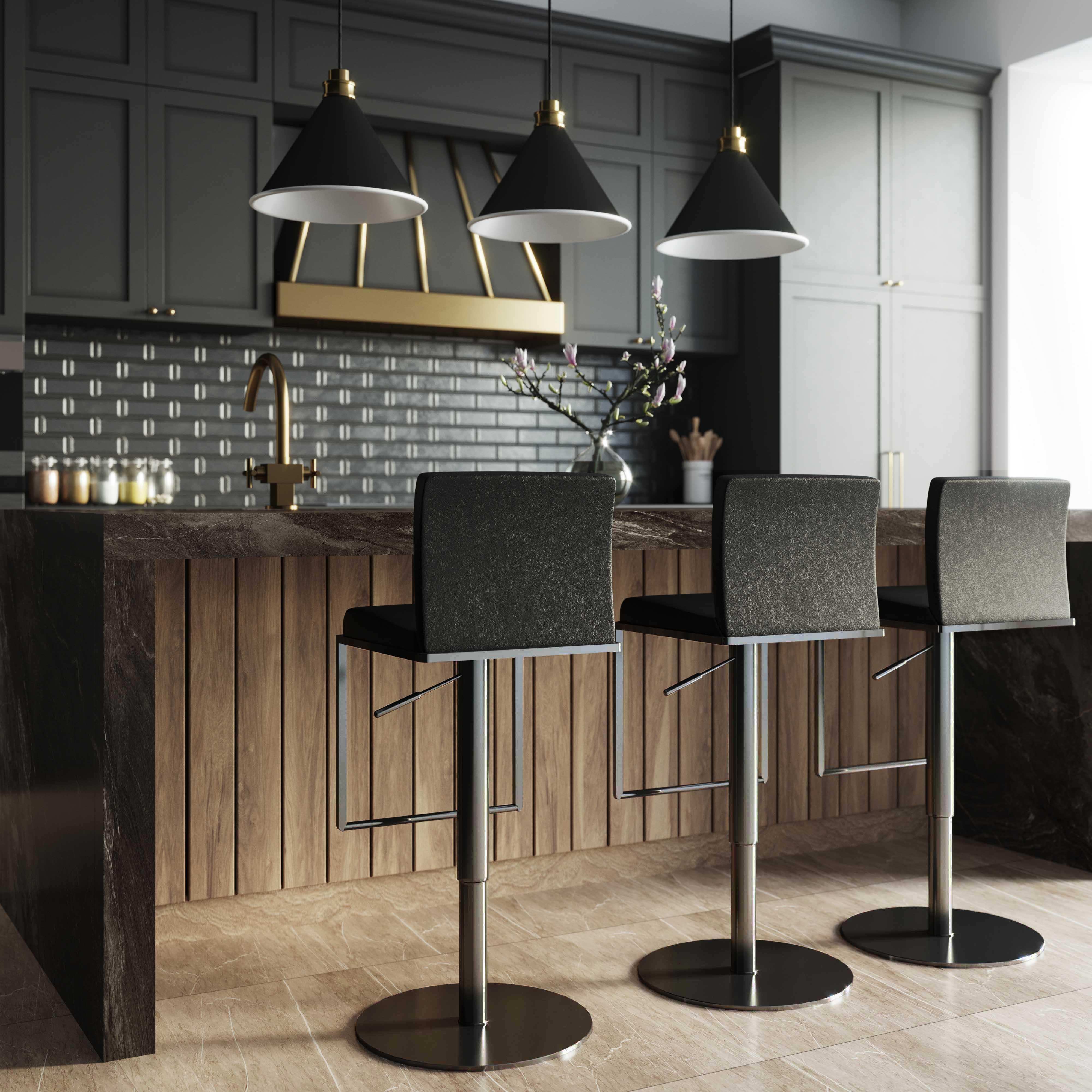 Amalfi - Black Steel Barstool - Black