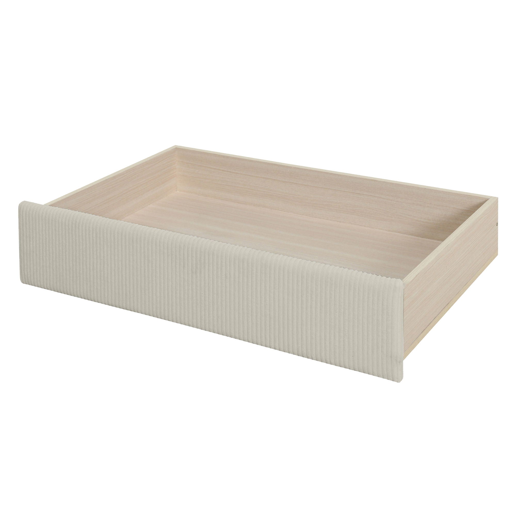Corduroy Daybed With Two Drawers And Wood Slat