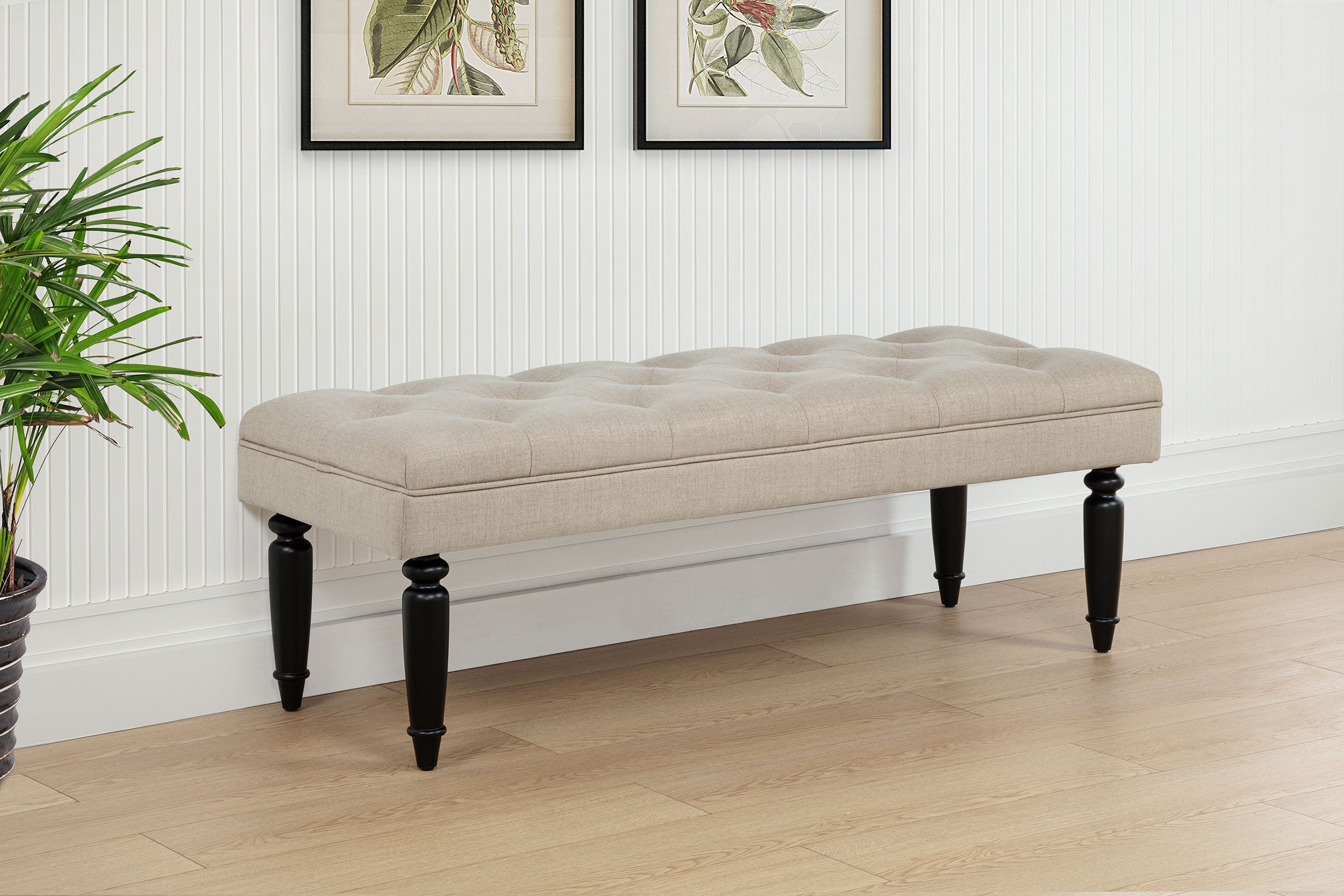 Marsha 52-inch Upholstered Entryway Accent Bench Latte-