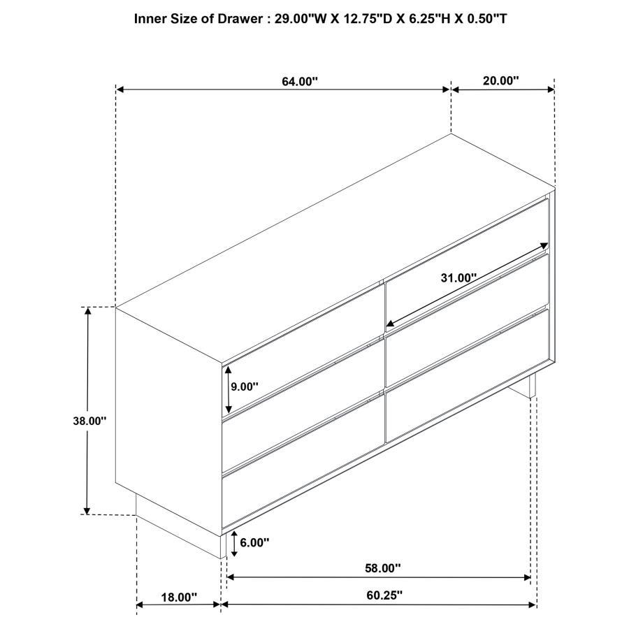 Glenwood - 6-Drawer Dresser Cabinet