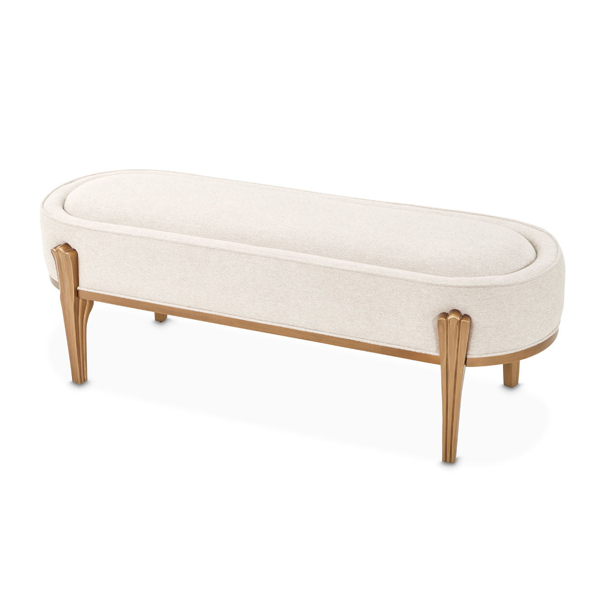 Camellia Field - Accent Bench - Beige / Gold