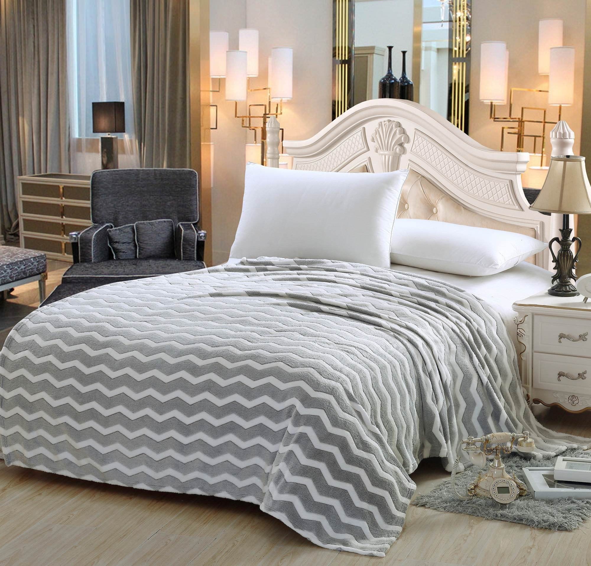 Faith, Hope, Love Home Decor Ultra Lush Full Size Chevron Microplush Blanke - Best Buy Furniture