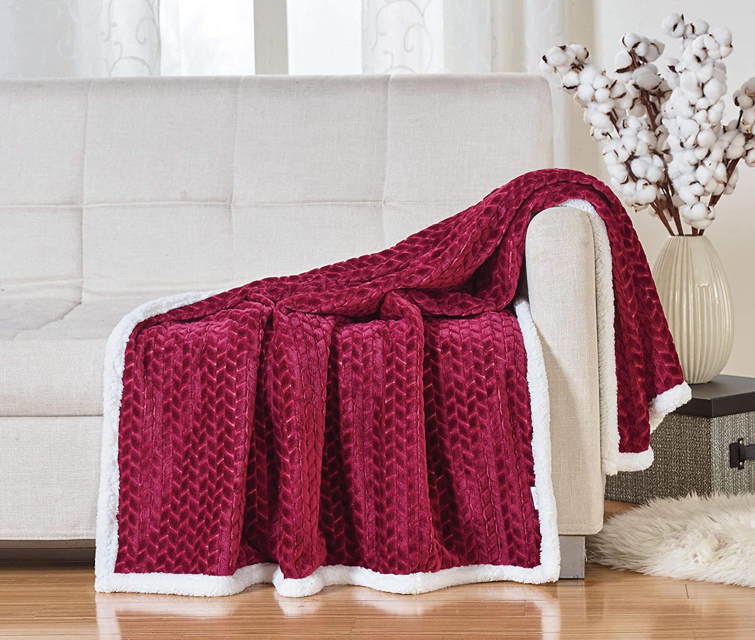 Home essentials ultra lush heavy sherpa throw blanket (50" x 60")
