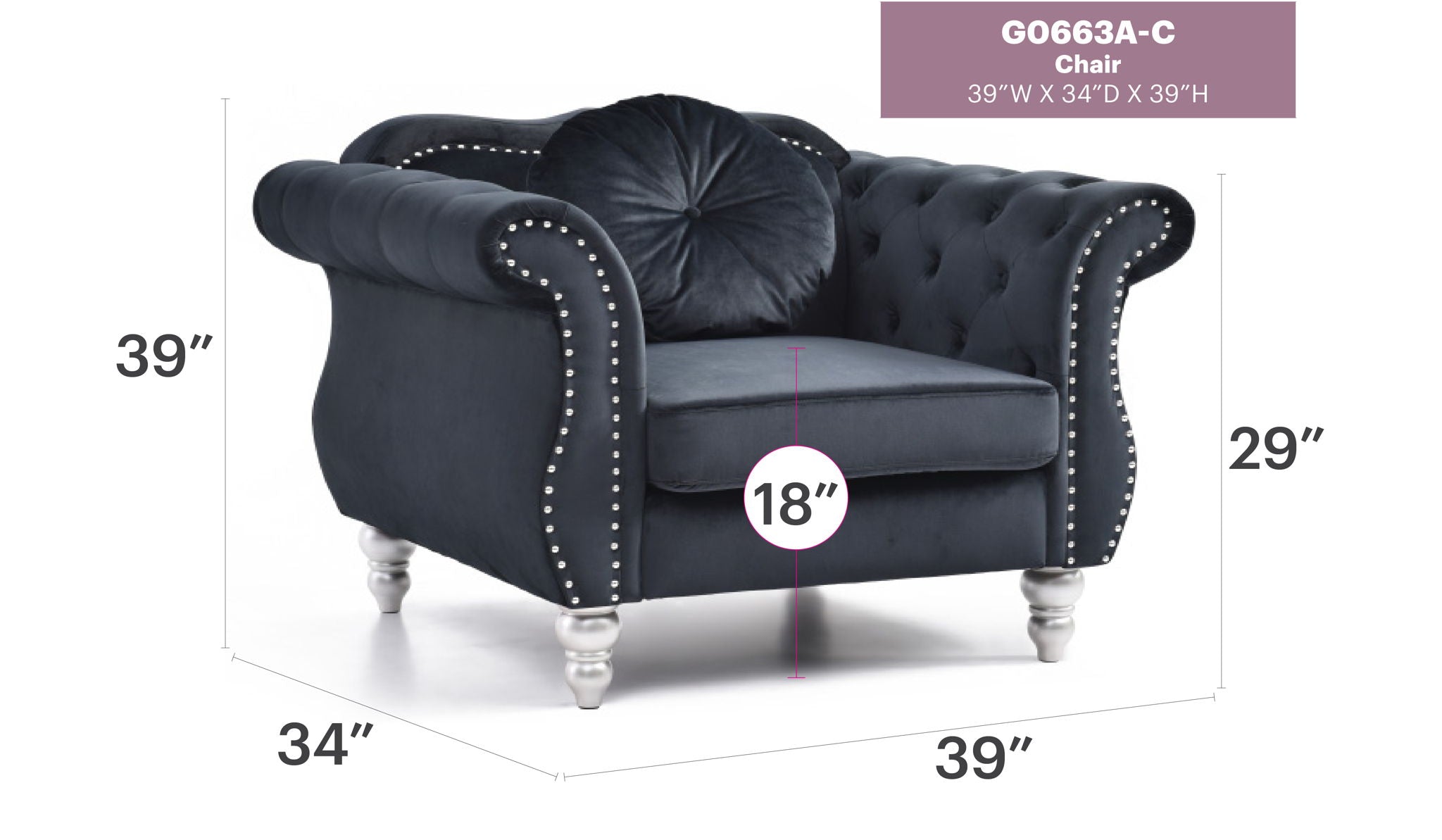 Chic Transitional Flared Arm Chair - Best Buy Furniture