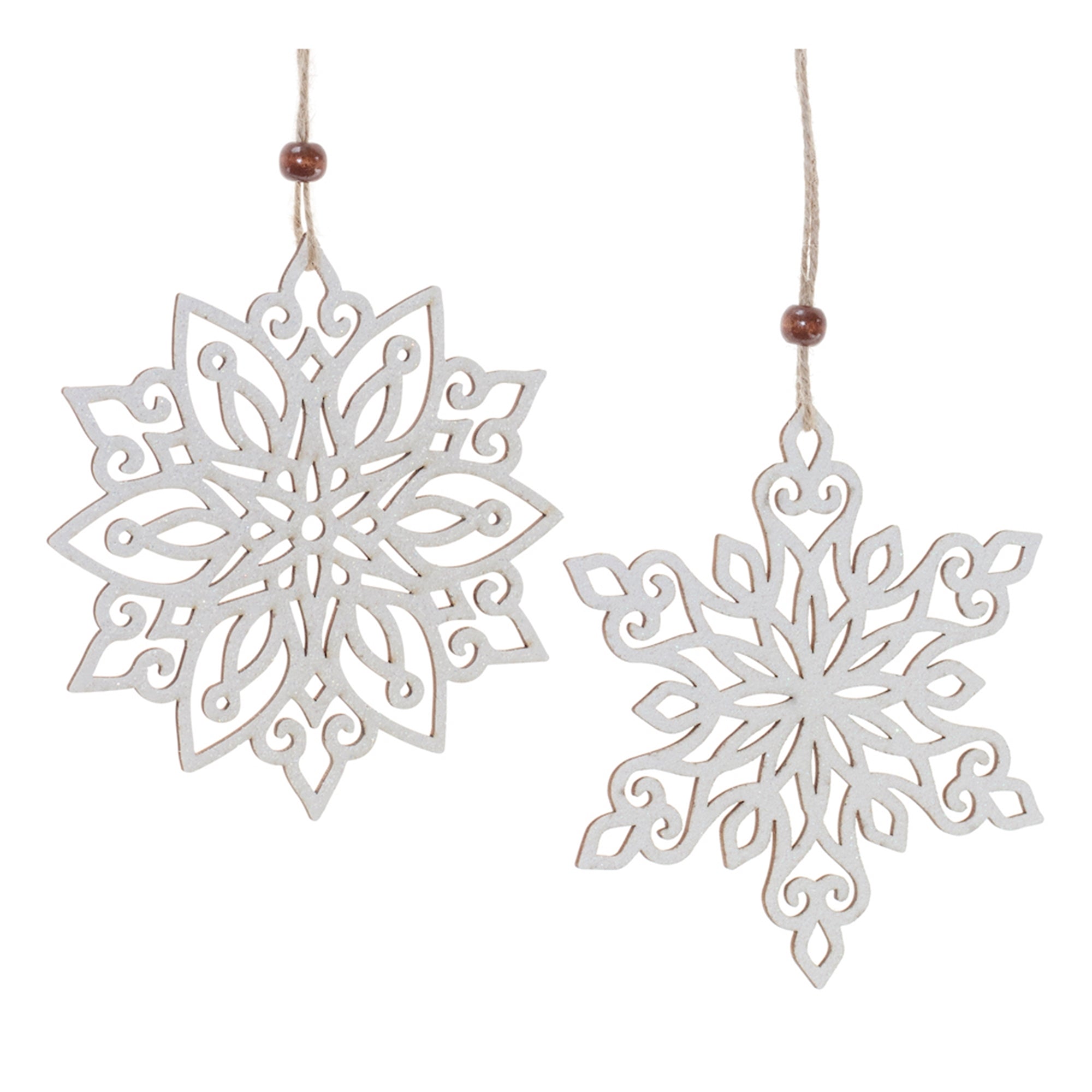 Wood Cut-Out Snowflake Ornament (Set of 24)