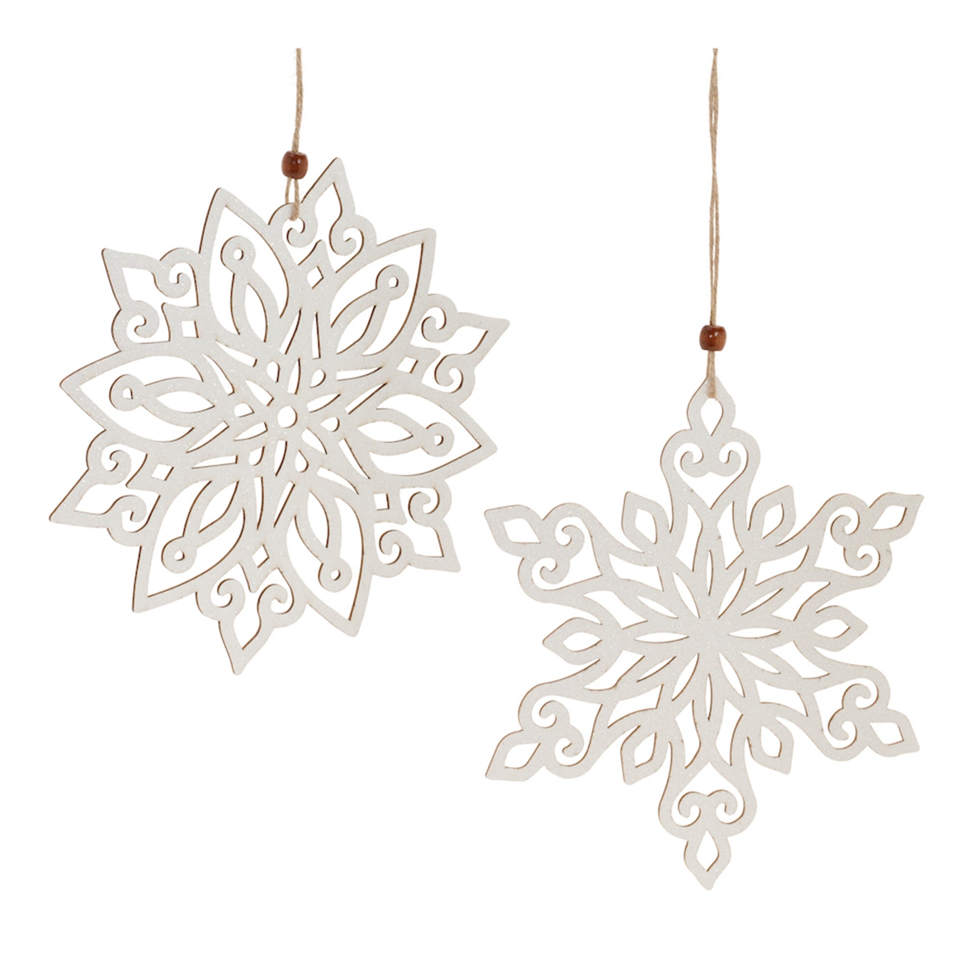 Wood Cut-Out Snowflake Ornament (Set of 24)