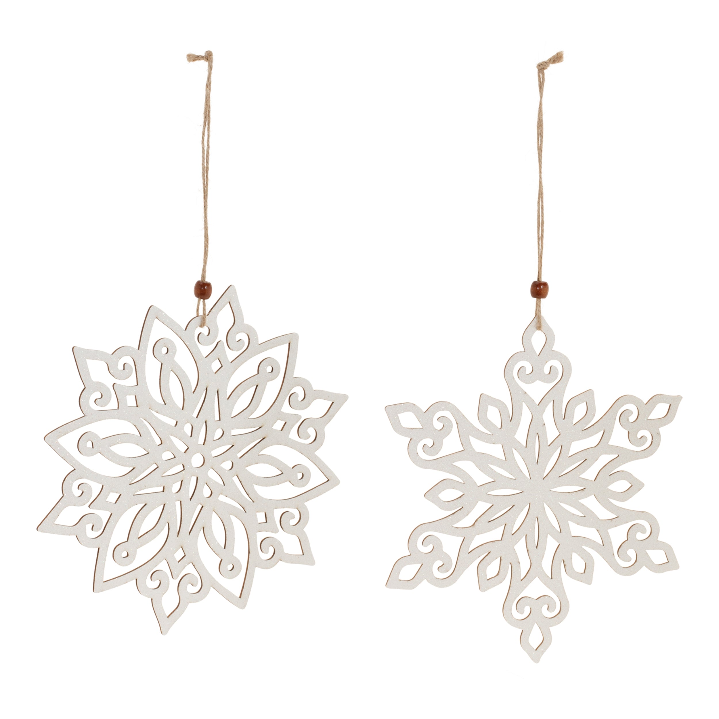 Wood Cut-Out Snowflake Ornament (Set of 24)