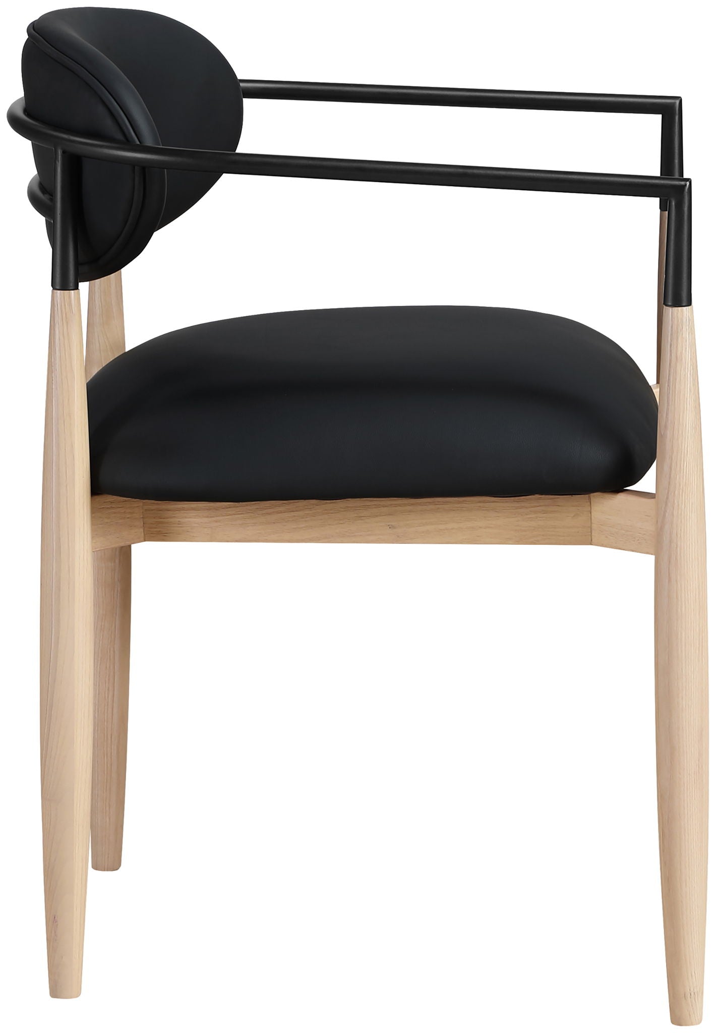 Riccio - Faux Leather Dining Arm Chair (Set of 2) - Natural Frame