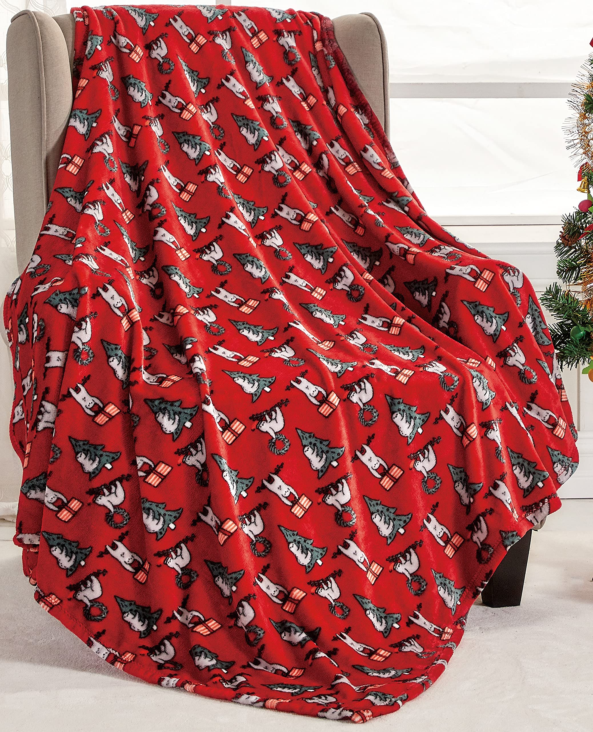 NobleHouse Velvet Touch Holiday Throw Fleece Blanket (50" x 60") - Best Buy Furniture
