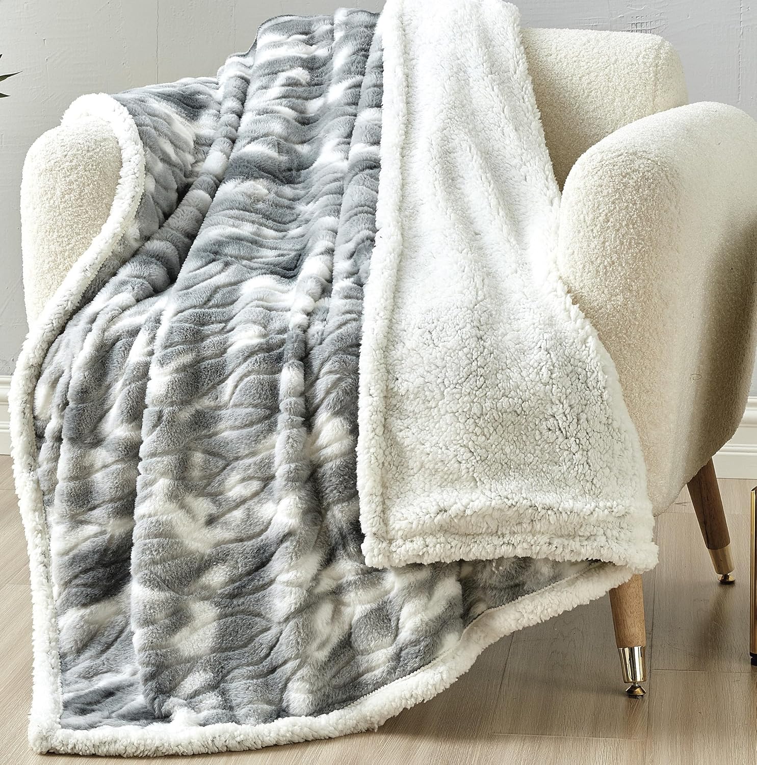 Faith, Hope, Love Home Decor Alaska Faux Fur Shaggy Plush Sherpa Throw Blanket - Best Buy Furniture