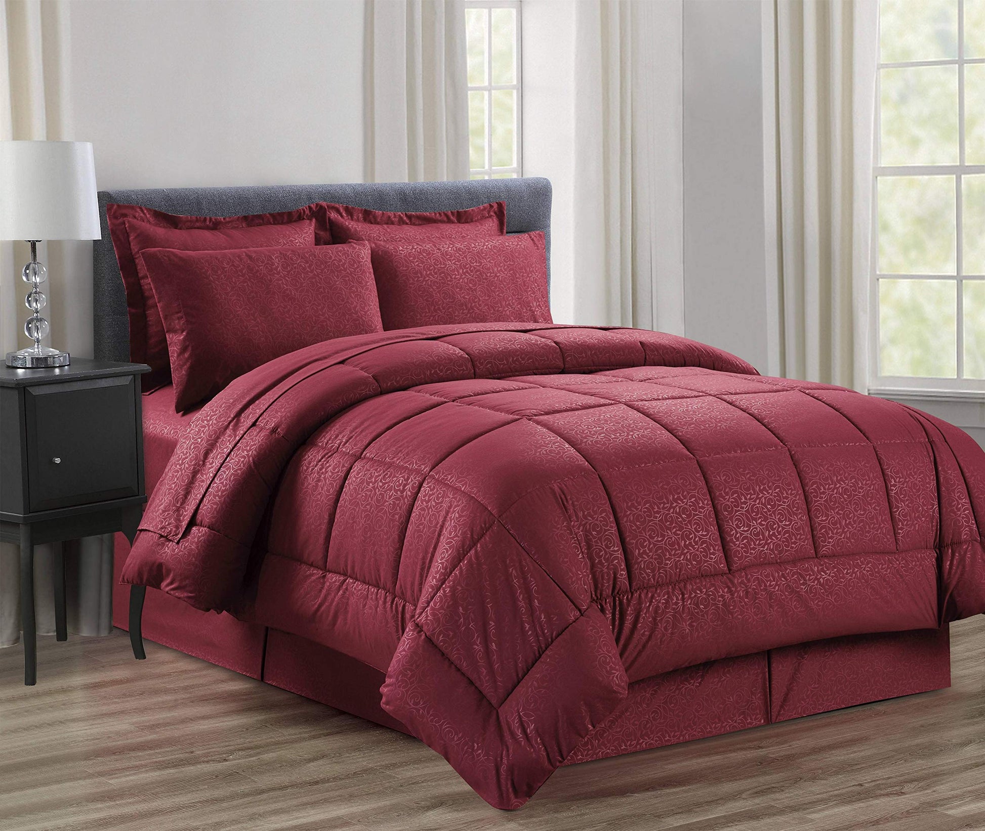 Decor&More Home Essentials 8 Piece Embossed Vine Bed in a Bag - Best Buy Furniture