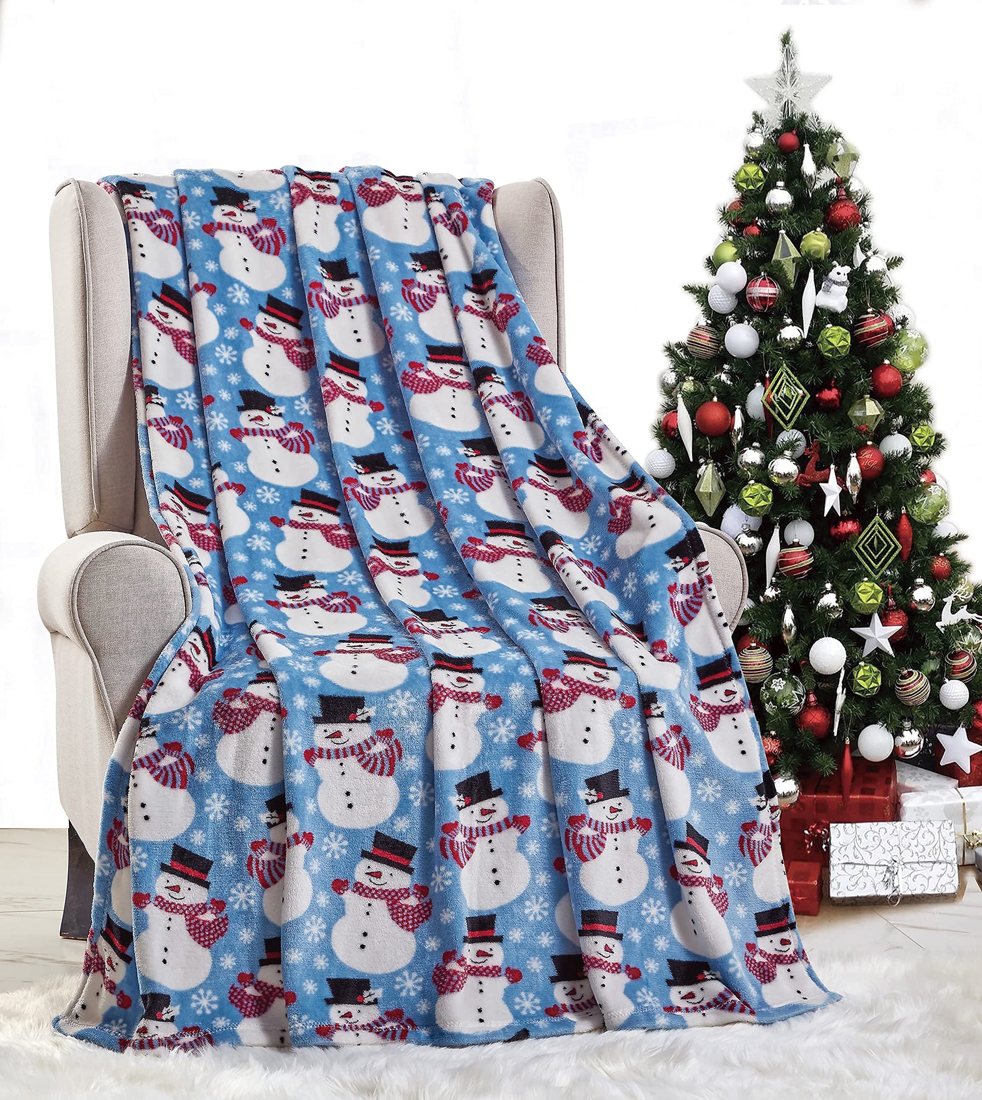NobleHouse Velvet Touch Holiday Throw Fleece Blanket (50" x 60") - Best Buy Furniture