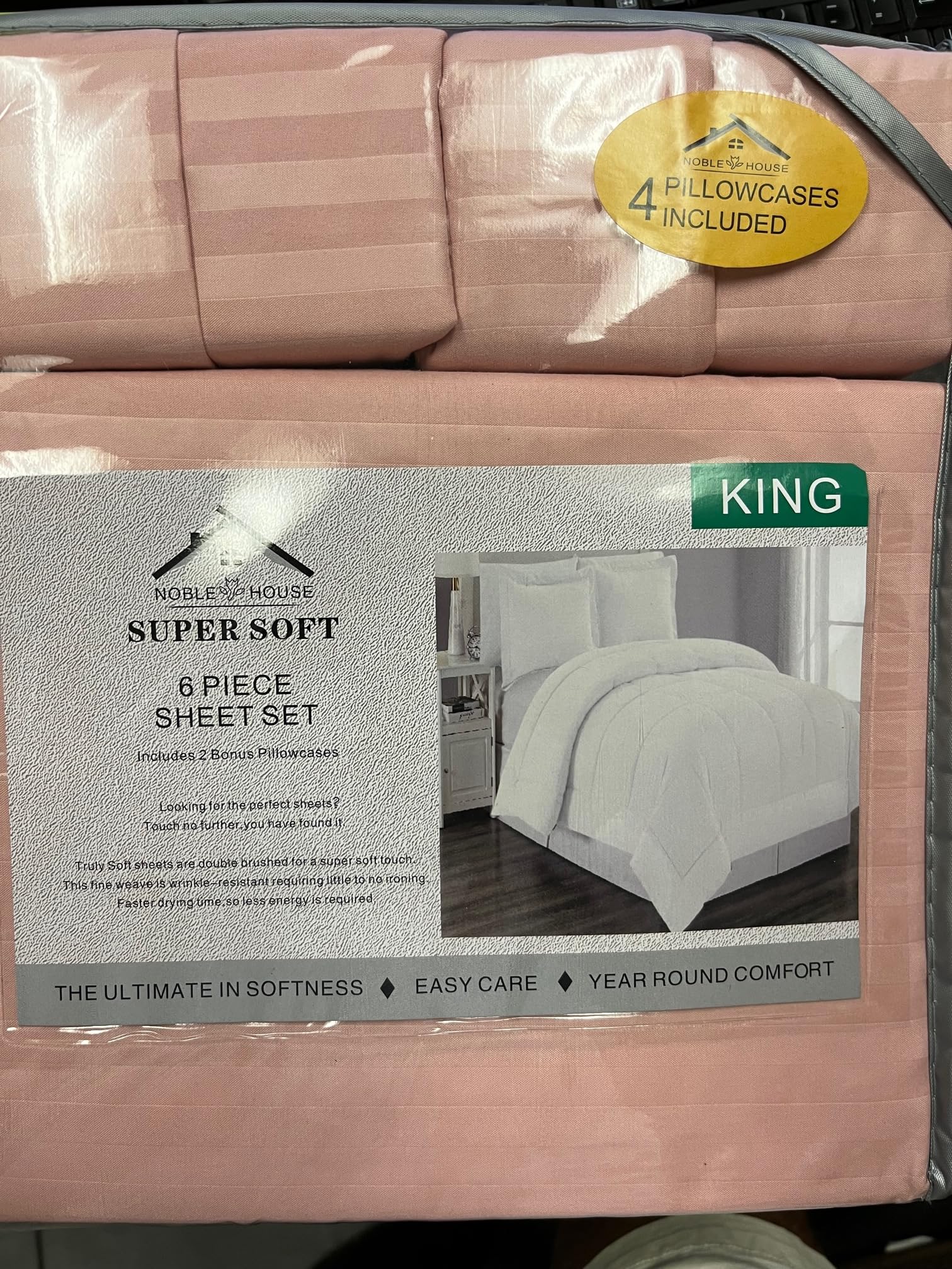 Faith, Hope, Love Home Decor 6 Piece Full Stripe Sheet Set Includes 1 Flat Sheet 1 Fitted Sheet 4 Pillow Cases - Best Buy Furniture