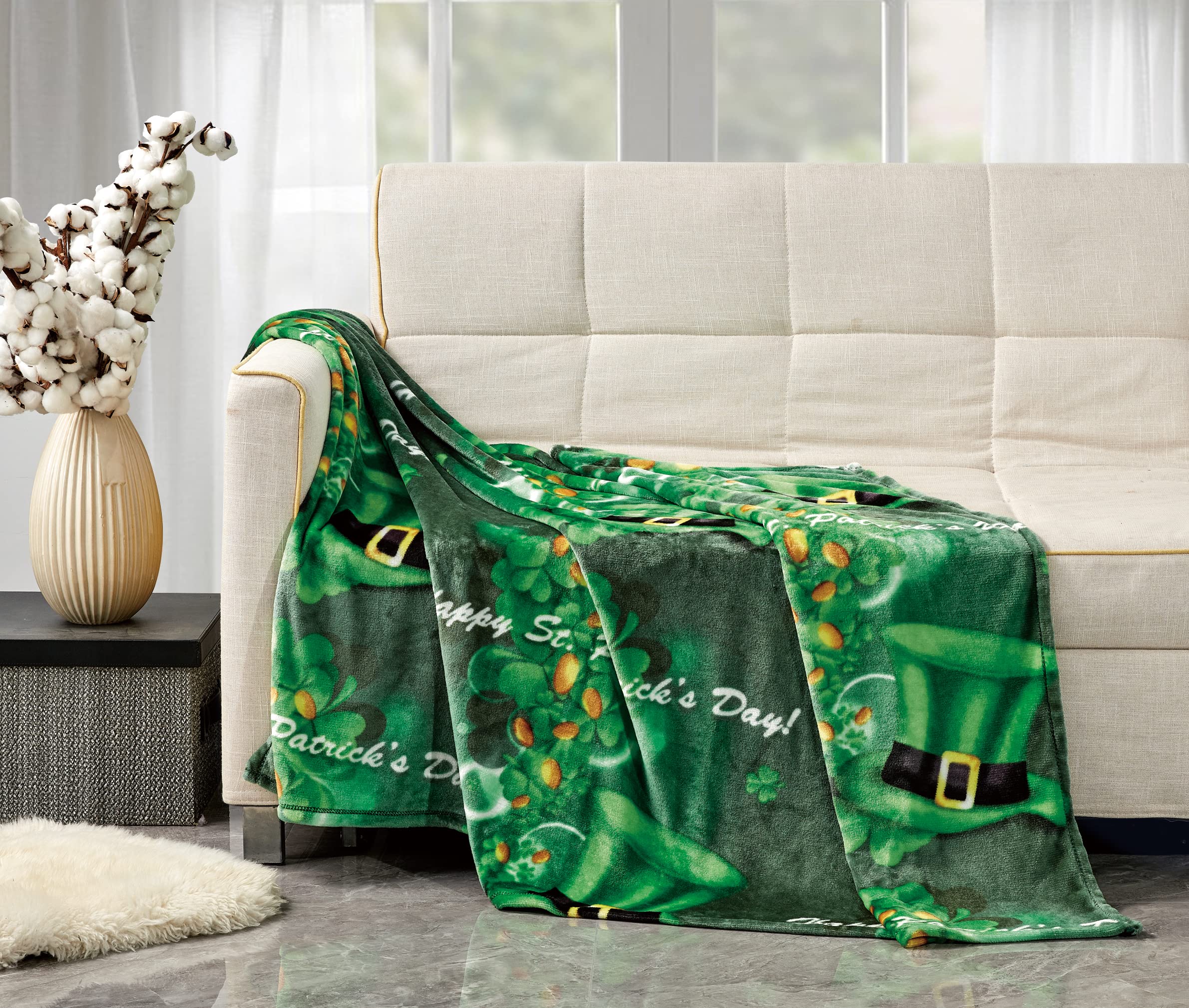 Faith, Hope, Love Home Decor Luck Of The Irish St Patrick'S Day Plush Throw Blanket - Best Buy Furniture