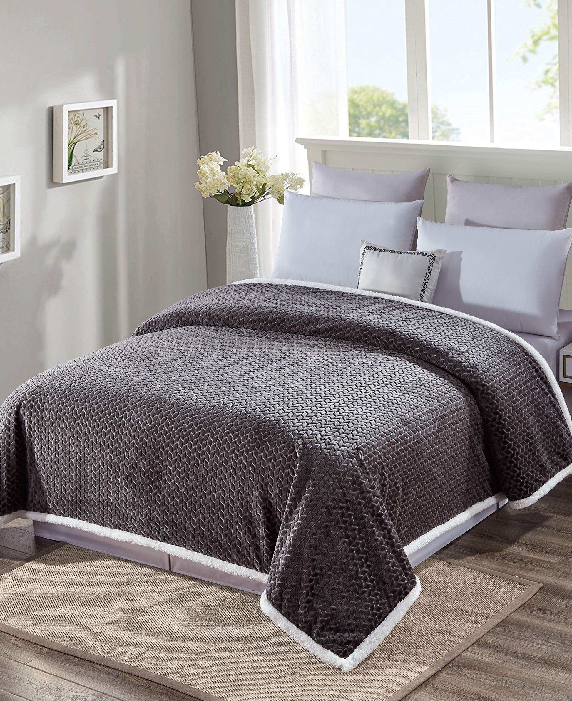 Decor&More Home Essentials Braided Sherpa Blanket - Best Buy Furniture