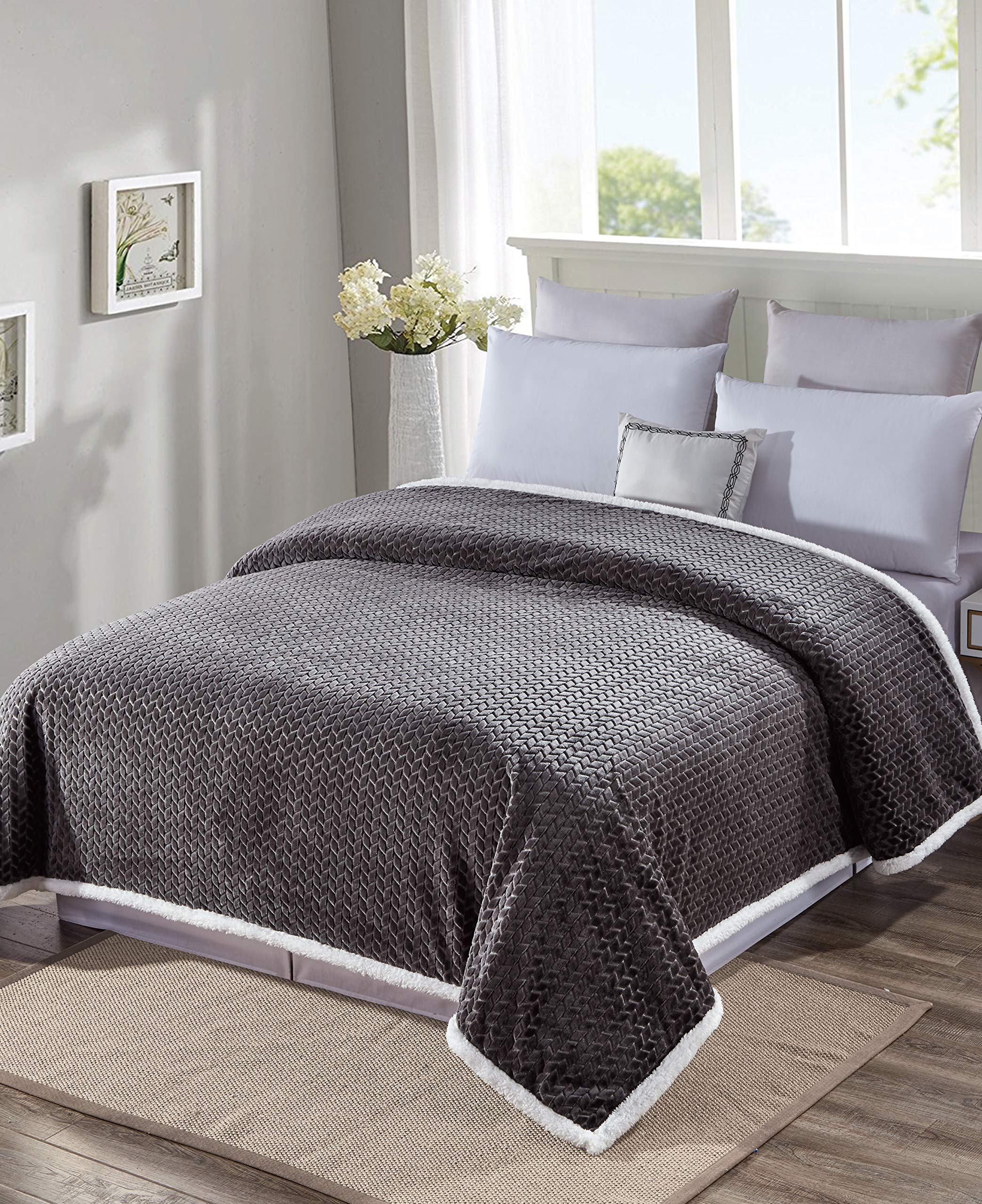 Decor&More Home Essentials Braided Sherpa Blanket - Best Buy Furniture