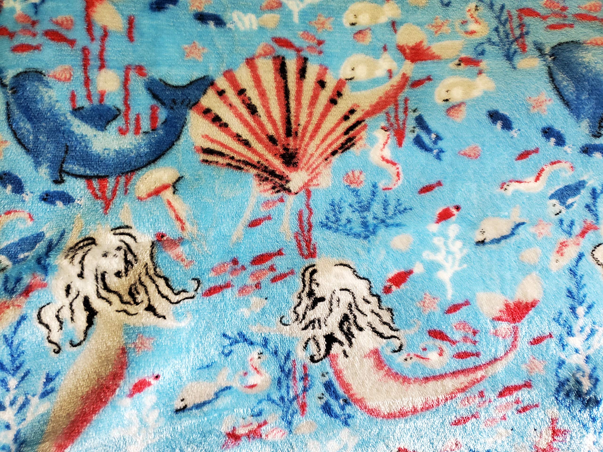 Decor&More Under The Sea Collection Microplush Throw Blanket (50" x 60") - Mermaid Paradise - Best Buy Furniture