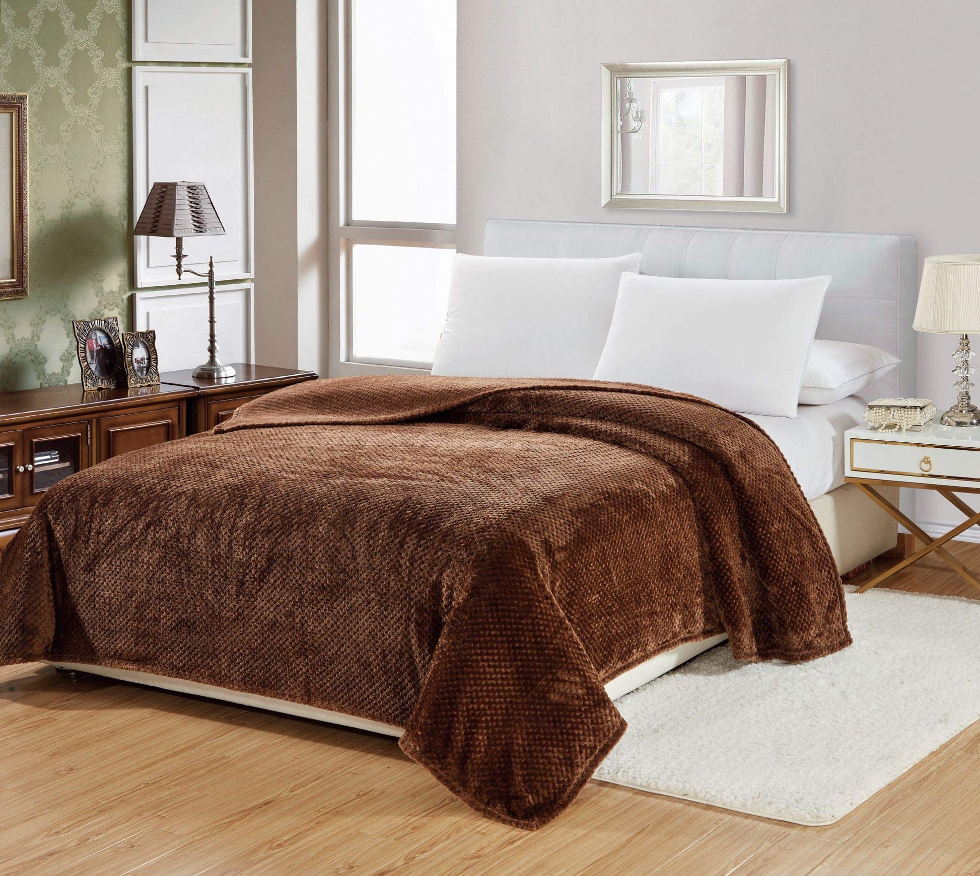 Decor&More Home Essentials Popcorn Textured Microplush Blanket - Best Buy Furniture