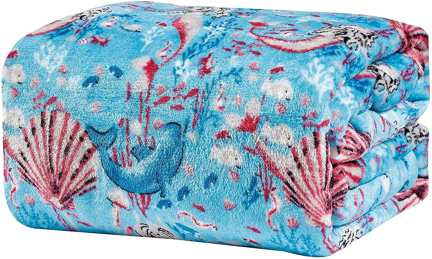 Under the sea collection microplush throw blanket (50" x 60") - mermaid paradise