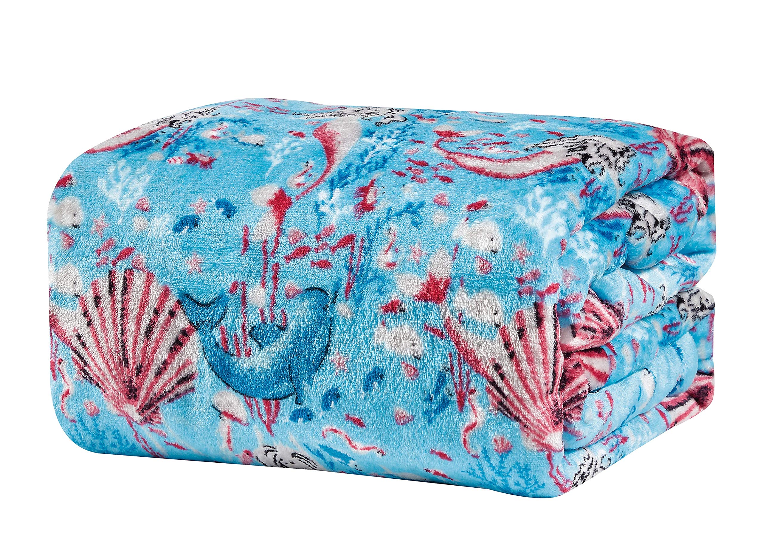 Decor&More Under The Sea Collection Microplush Throw Blanket (50" x 60") - Mermaid Paradise - Best Buy Furniture