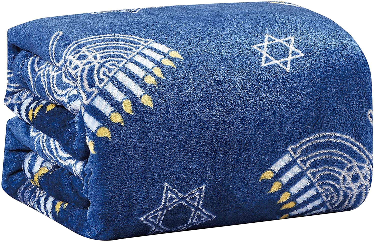 Maccabbee collection microplush holiday throw blanket (60" x 50") - hanukkah menorah
