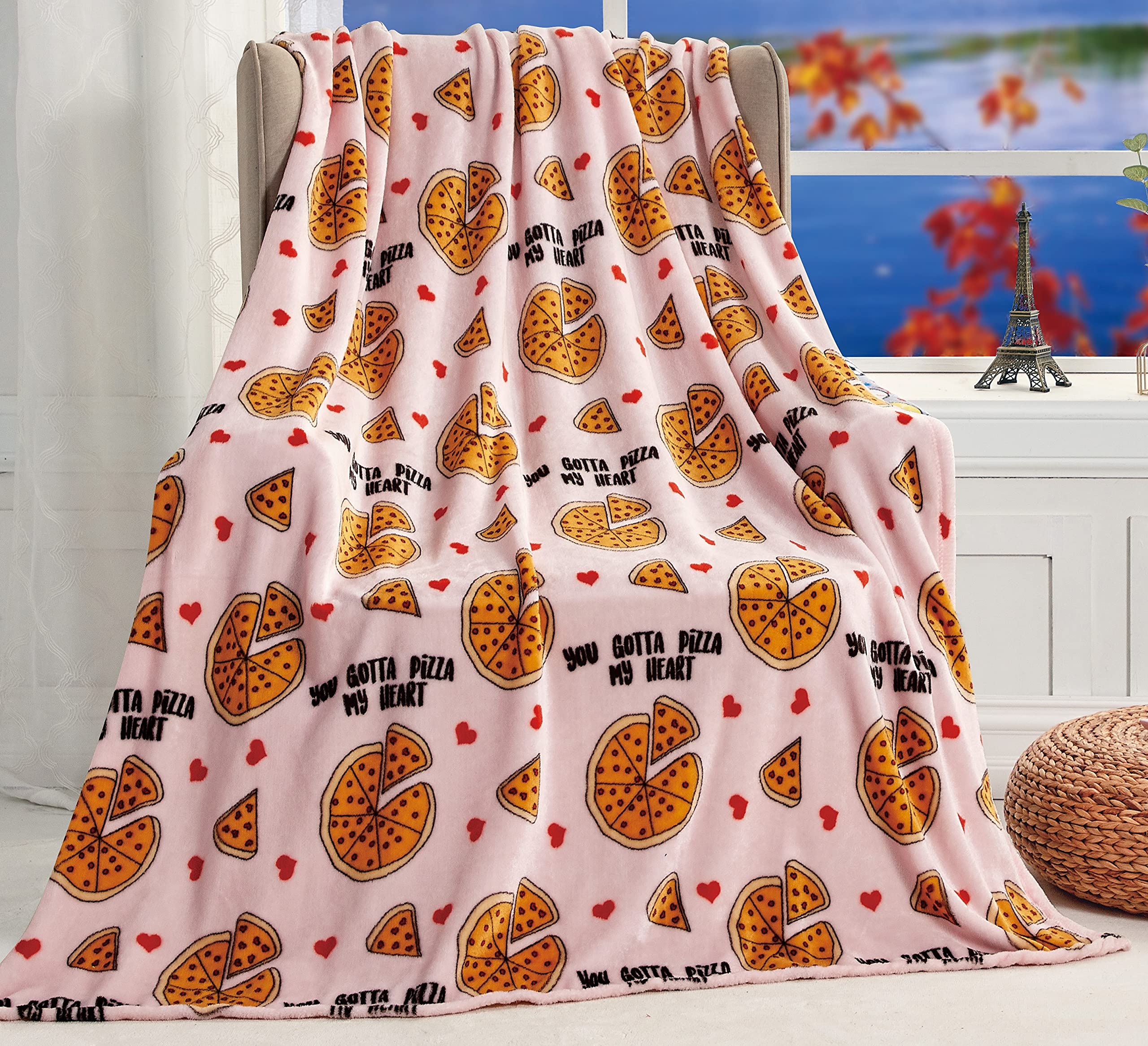 Decor&More Summertime Fun by Decor&More Extra Soft Throw Blanket (50 x 60) - Pizza My Heart - Best Buy Furniture