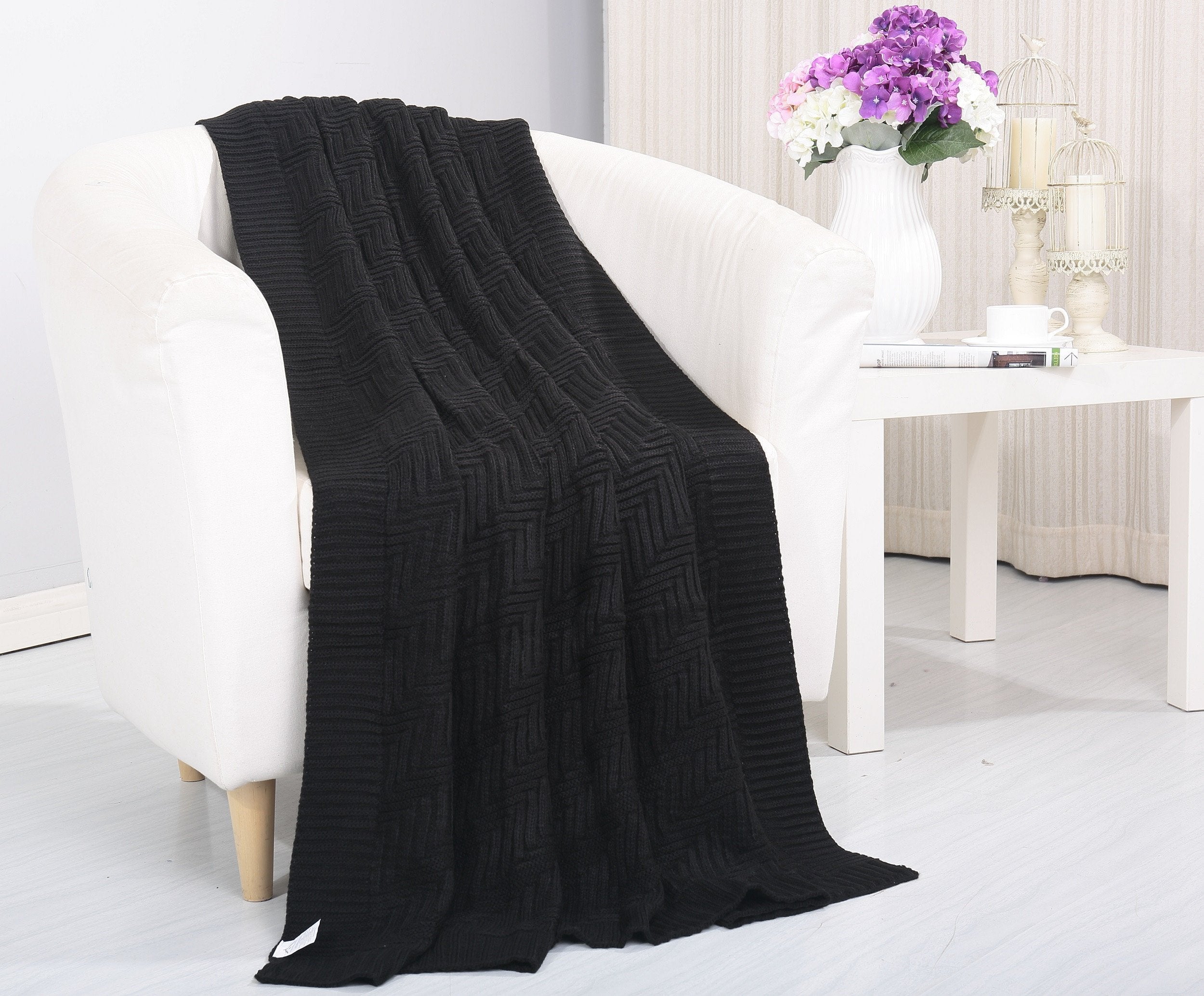 Faith, Hope, Love Home Decor Soft Piet Touch Classic Woven Knitted Throw Blanket - Best Buy Furniture