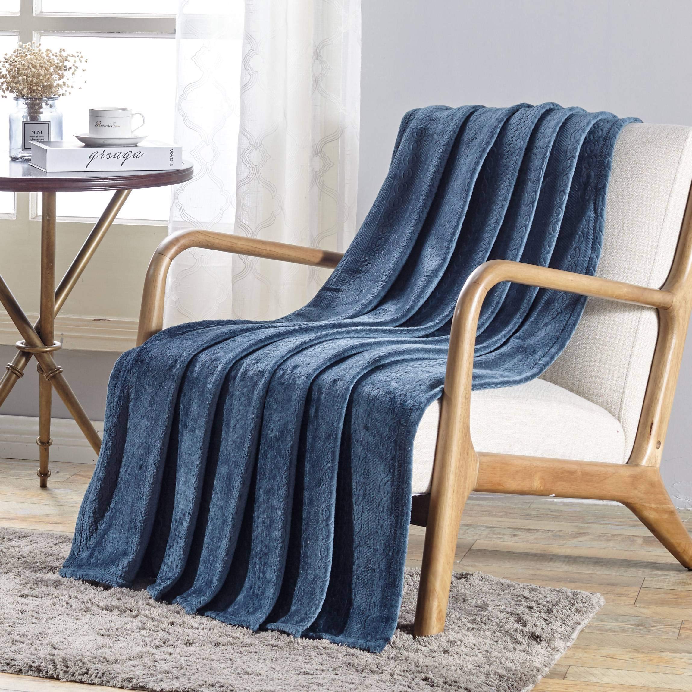 Decor&More Double Helix Embossed Ultra Lush Throw Blanket (50" x 60") - Best Buy Furniture
