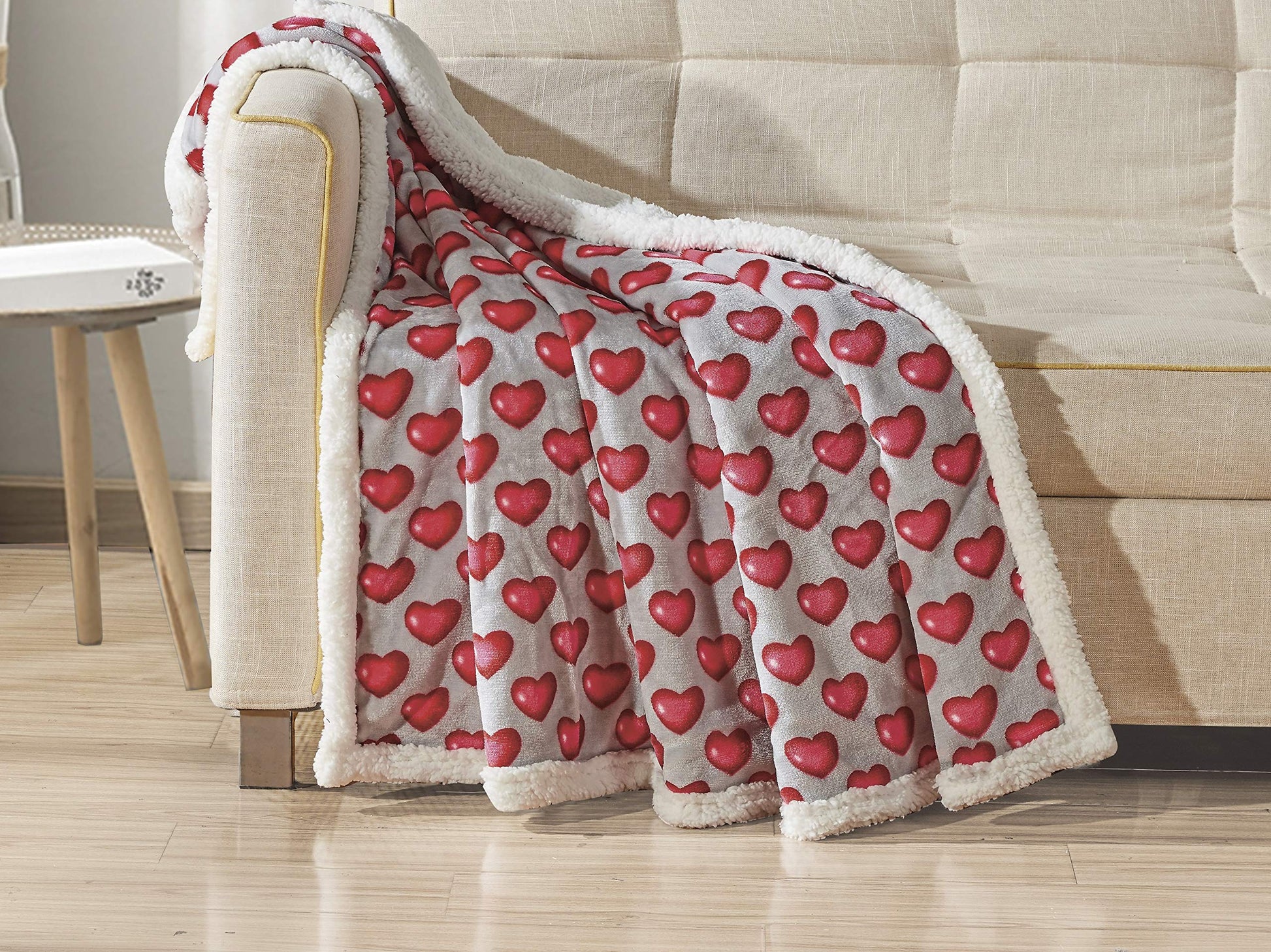 Decor&More Amor Eterno Be Mine Love Collection Valentine's Day Heart Ultra Plush Throw Blanket (50" x 60") - - Best Buy Furniture