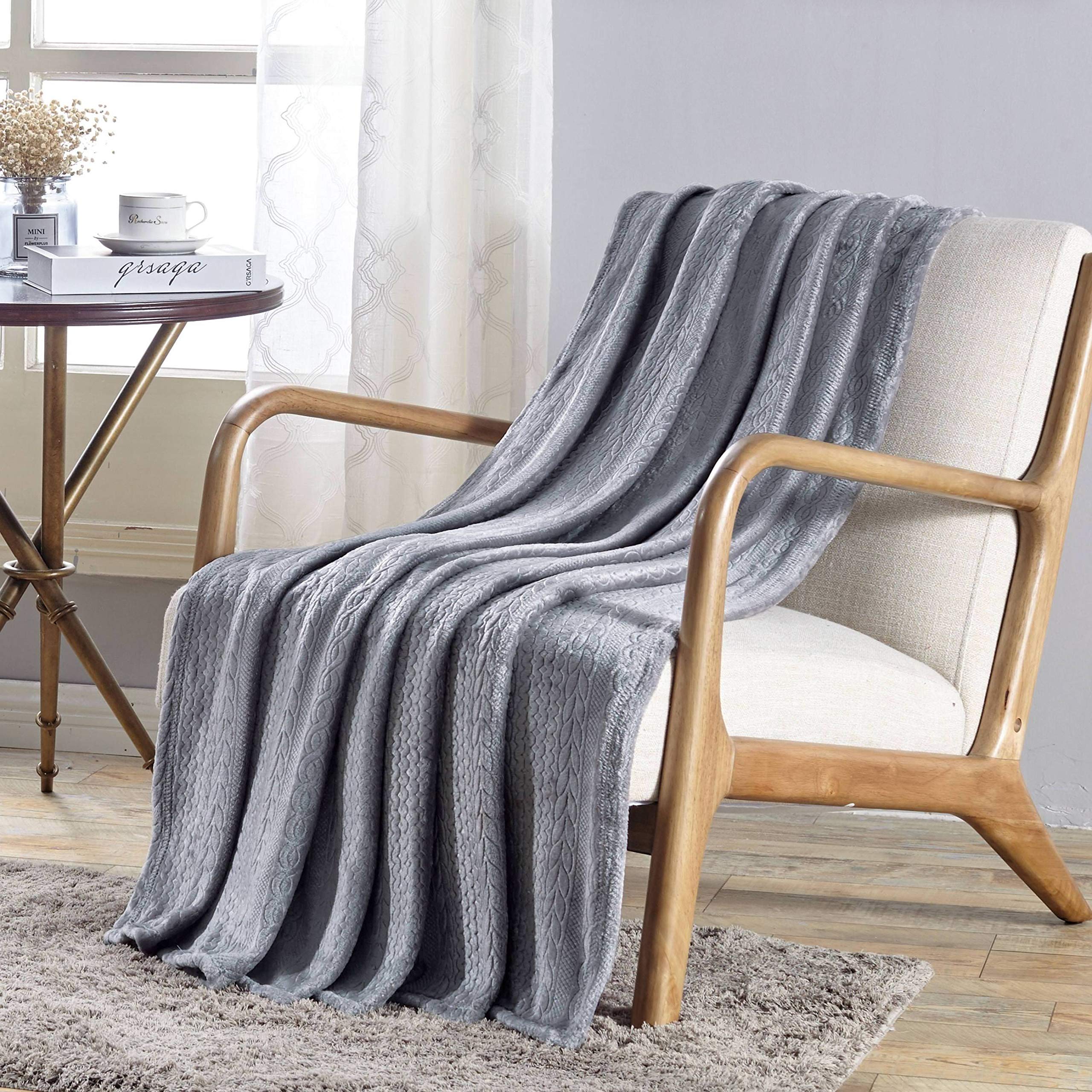 Decor&More Double Helix Embossed Ultra Lush Throw Blanket (50" x 60") - Best Buy Furniture