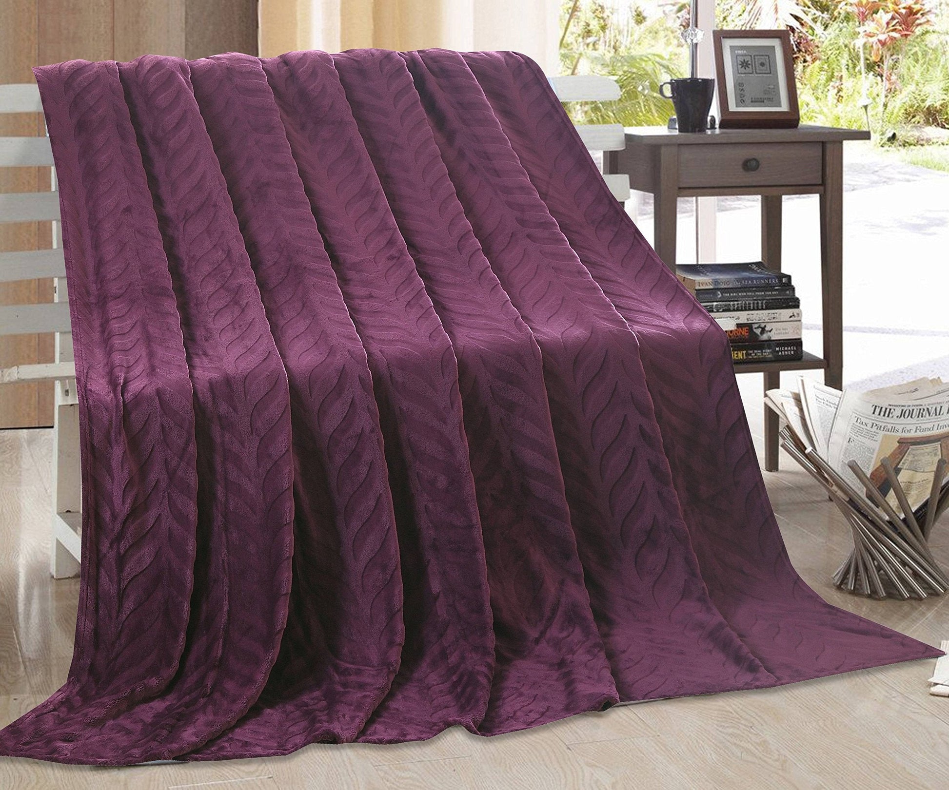 Faith, Hope, Love Home Decor Velvet Touch Microplush Leaf Etched Jacquard Blanket - Best Buy Furniture