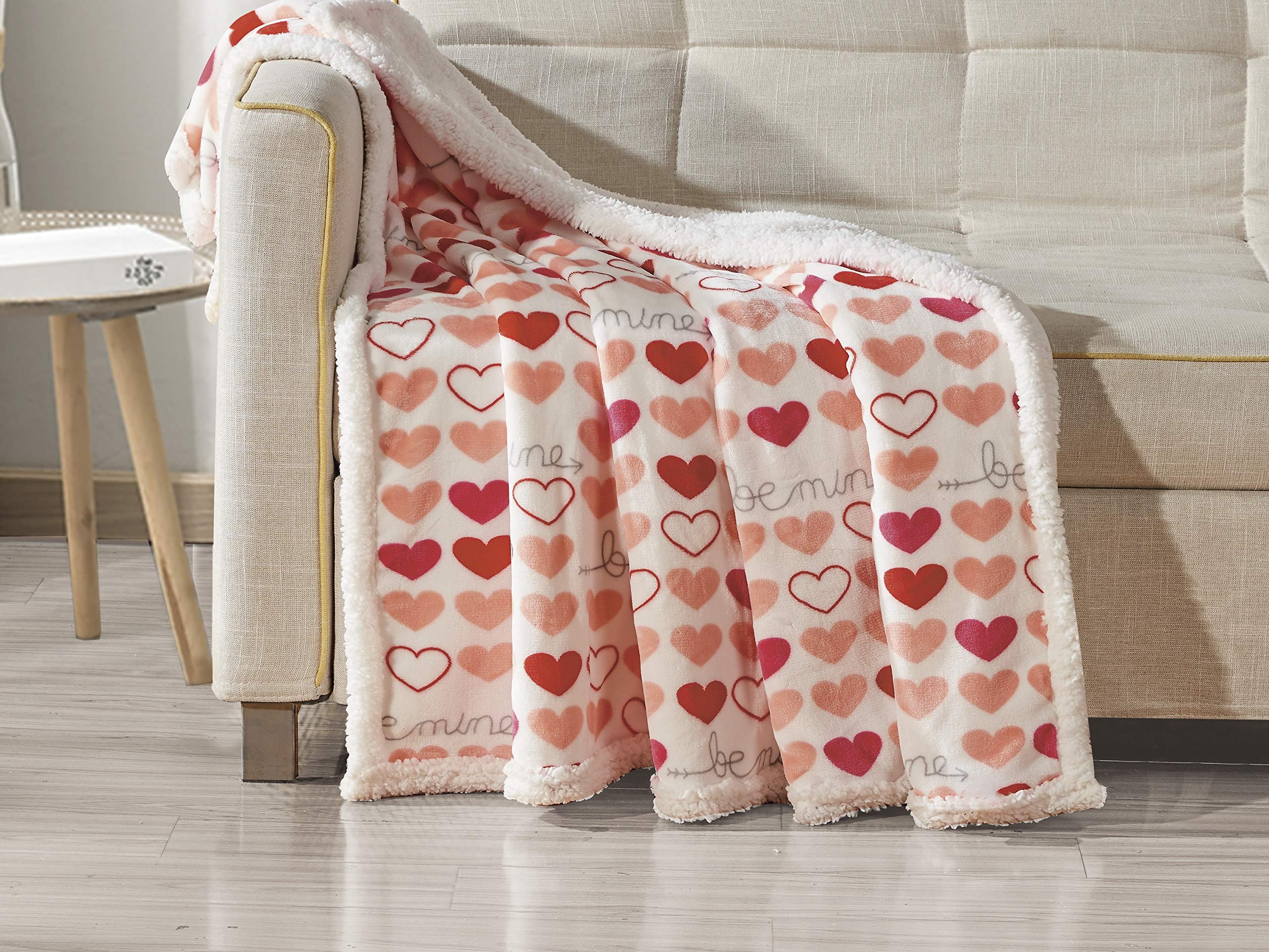 Decor&More Amor Eterno Be Mine Love Collection Valentine's Day Heart Ultra Plush Throw Blanket (50" x 60") - - Best Buy Furniture