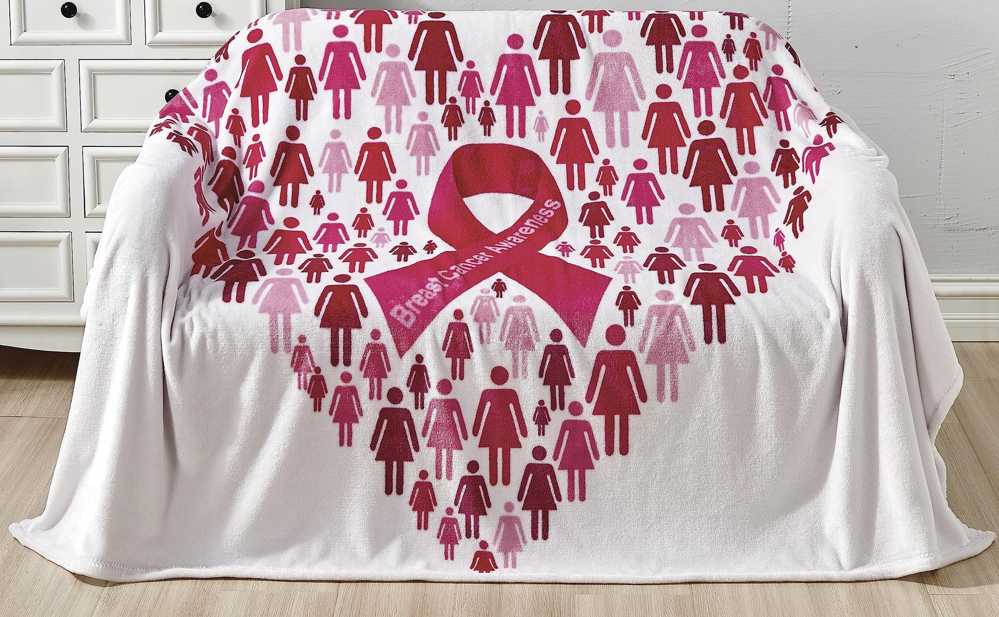 Faith, Hope, Love Home Decor Together We Rise Breast Cancer Awareness Heart Throw Blanket - Pinktober - Best Buy Furniture