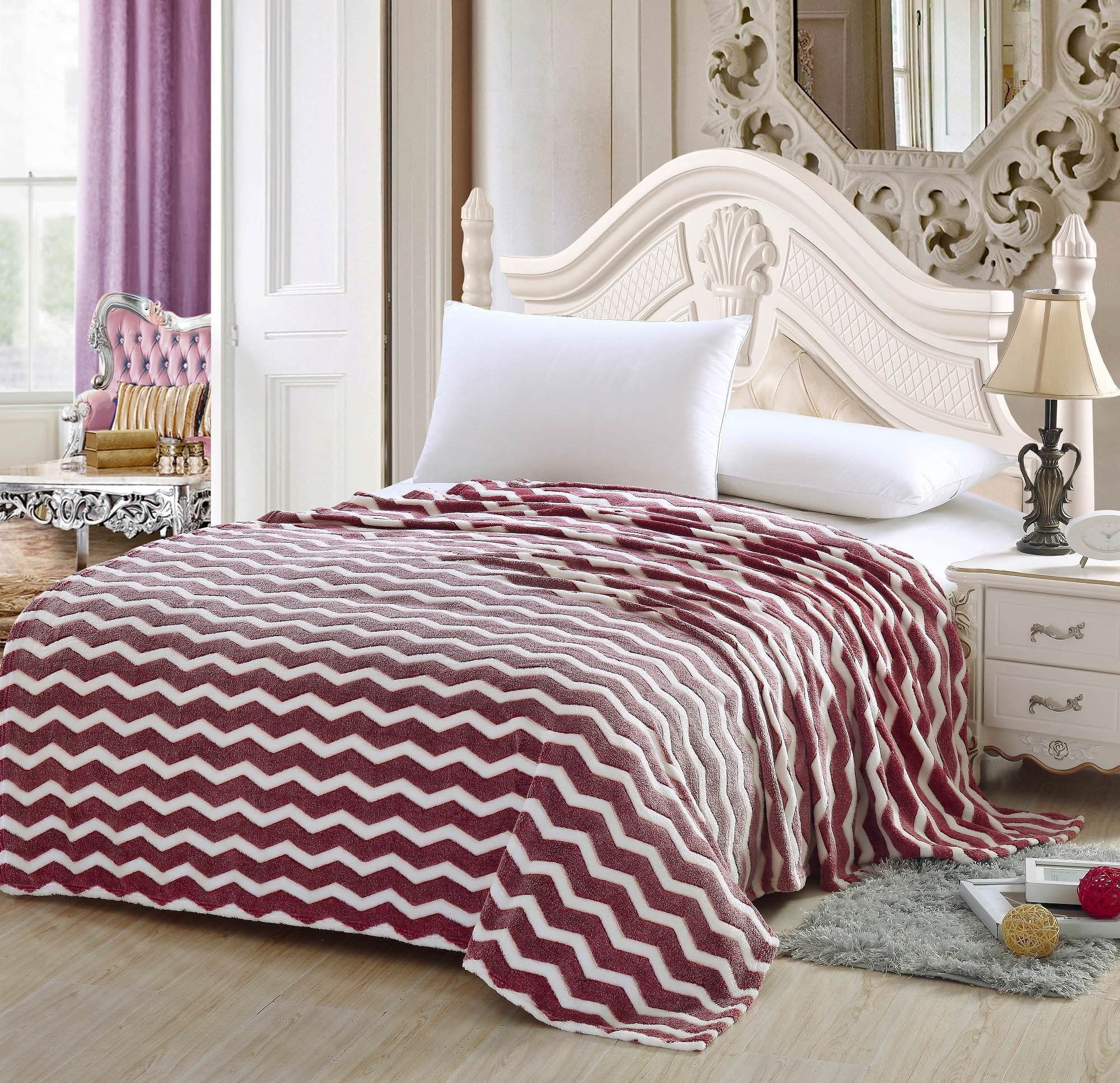 Faith, Hope, Love Home Decor Ultra Lush Full Size Chevron Microplush Blanke - Best Buy Furniture