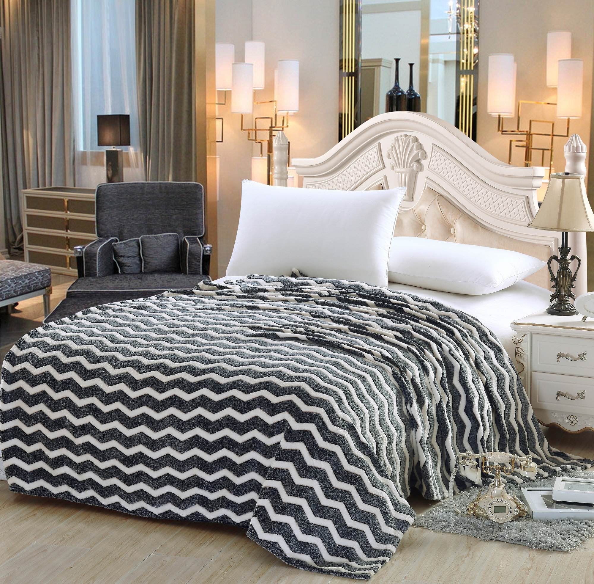 Faith, Hope, Love Home Decor Ultra Lush Full Size Chevron Microplush Blanke - Best Buy Furniture