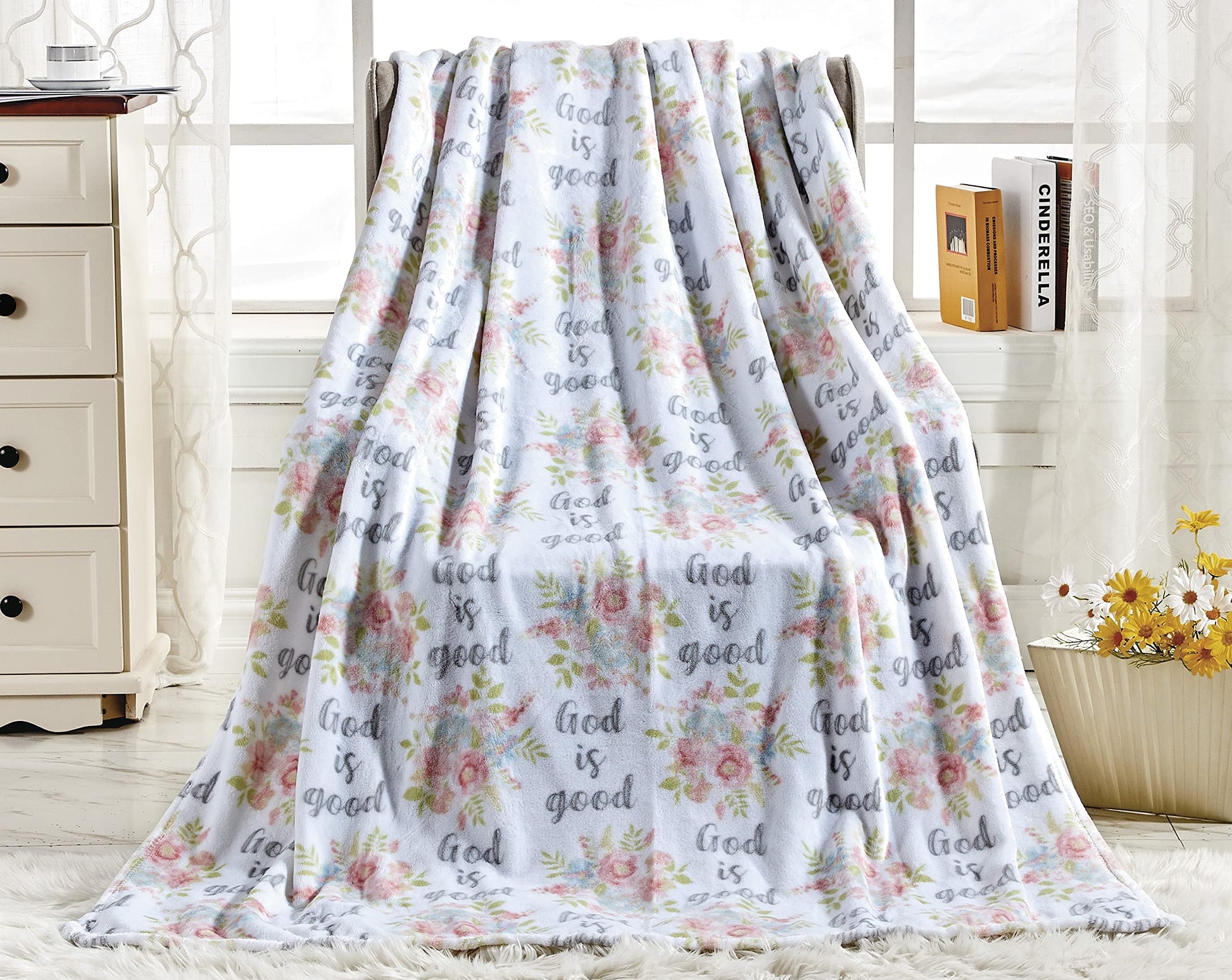 Faith, Hope, Love Home Decor God Is Good Oversized Microplush Throw Blanket - Best Buy Furniture