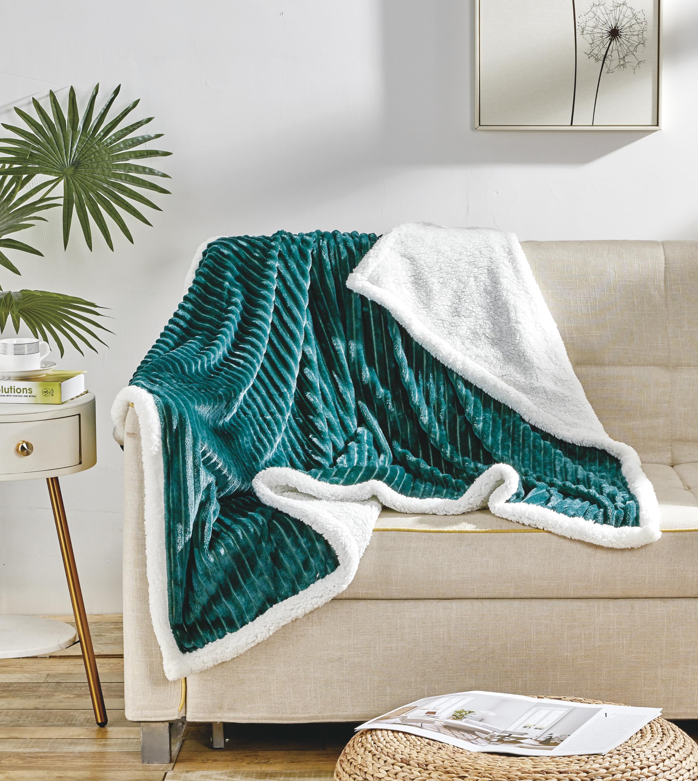 Decor&More Home Essentials Corduroy Sherpa Throw - Best Buy Furniture