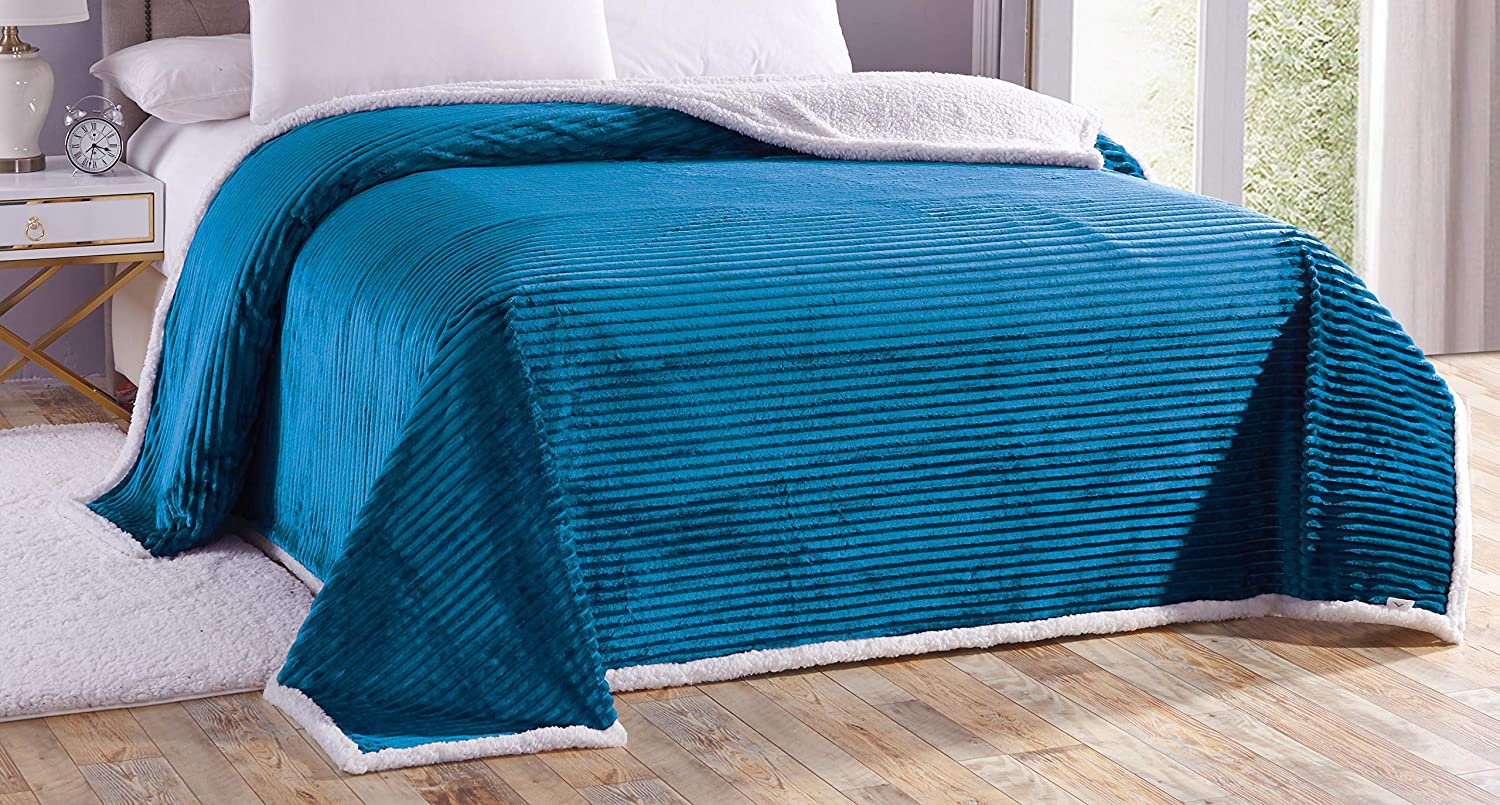 Decor&More Home Essentials Corduroy Sherpa Blanket - Best Buy Furniture