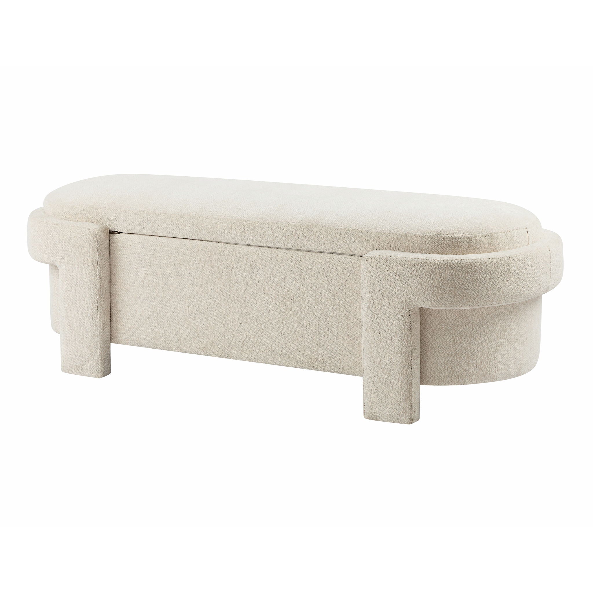Versatile Storage Ottoman Bench, Spacious & Durable - Beige