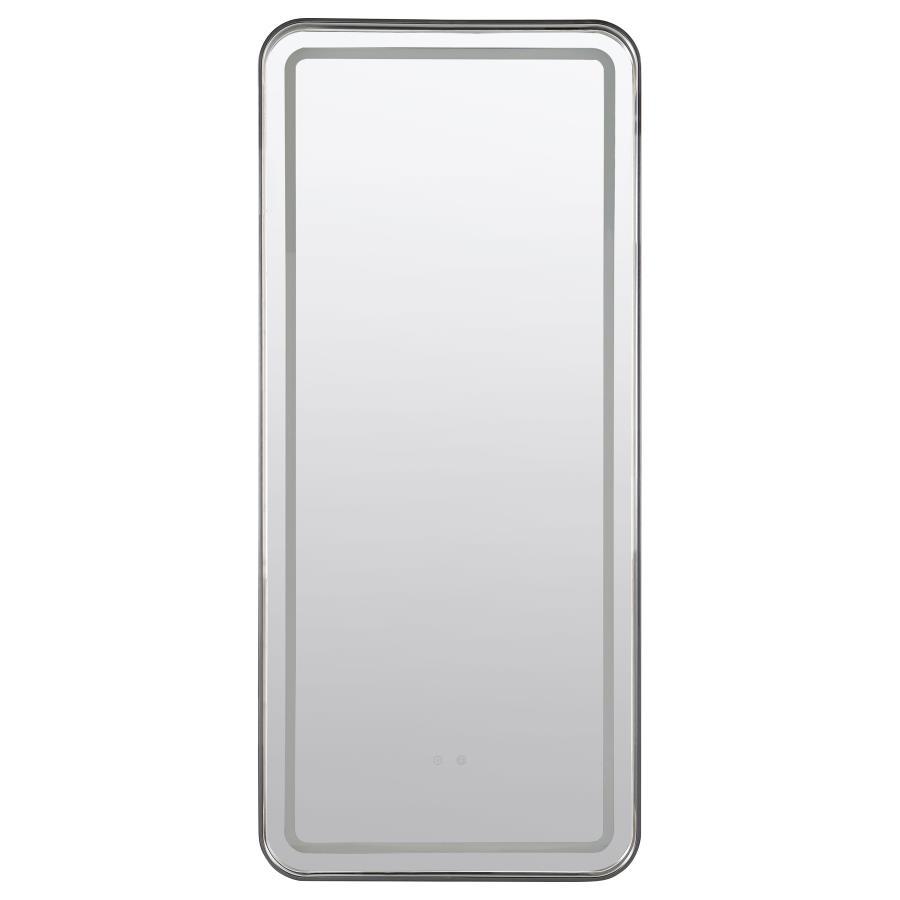 Glendora - Led Standing Mirror With Bluetooth Speaker - Black