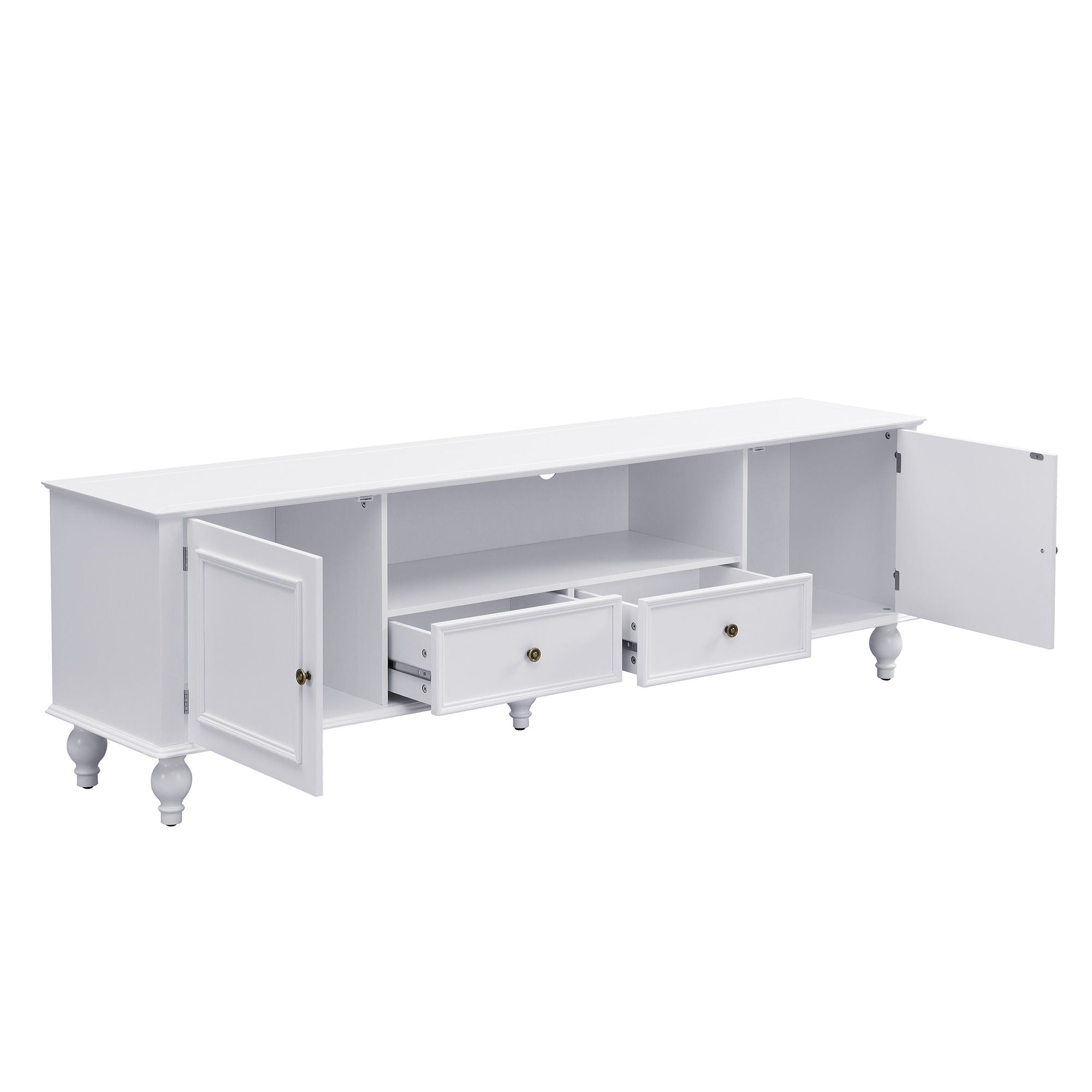 TV Stand For TVs Up To 80", Entertainment Center With Open Compartment