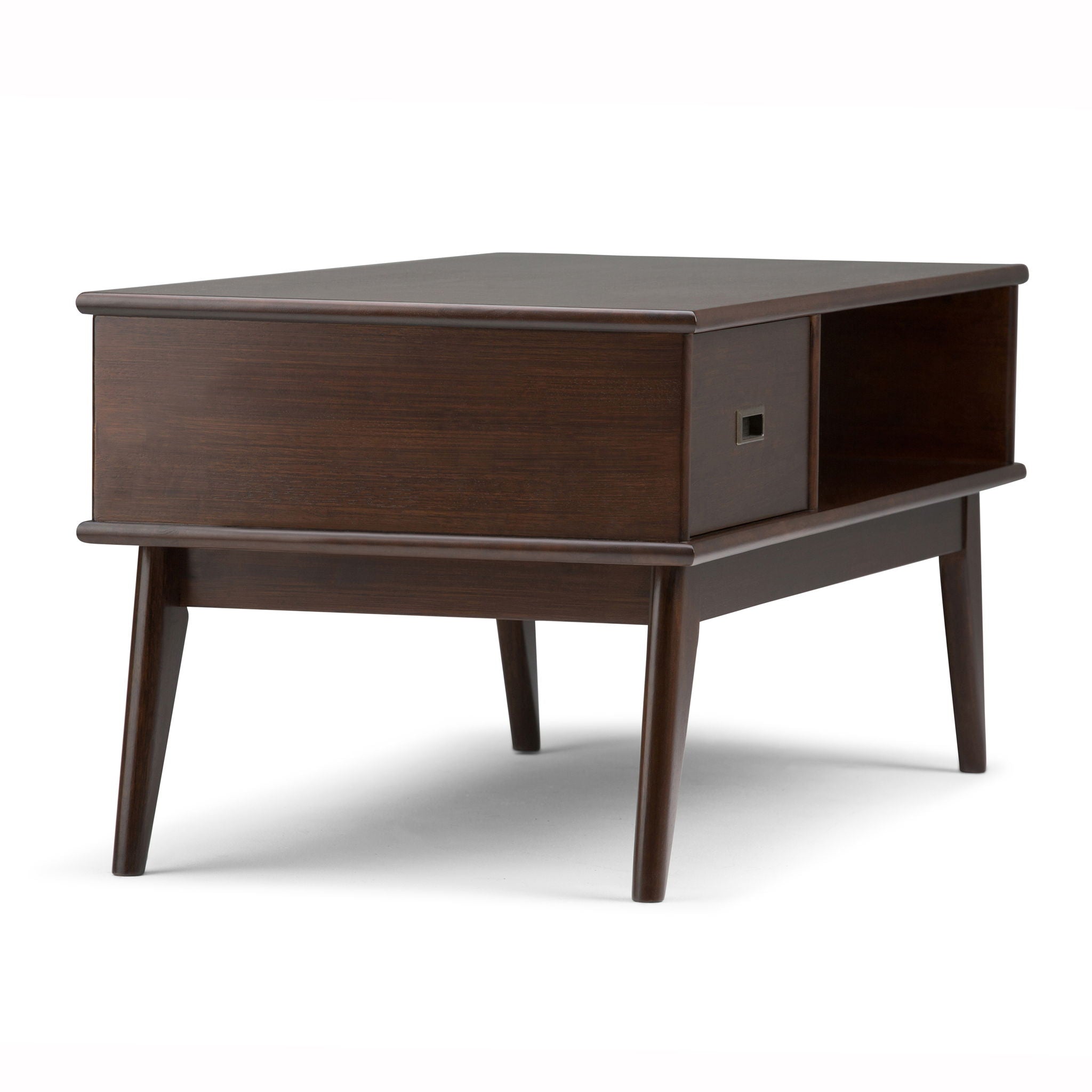 Draper - Mid Century Coffee Table - Medium Auburn Brown - Best Buy Furniture