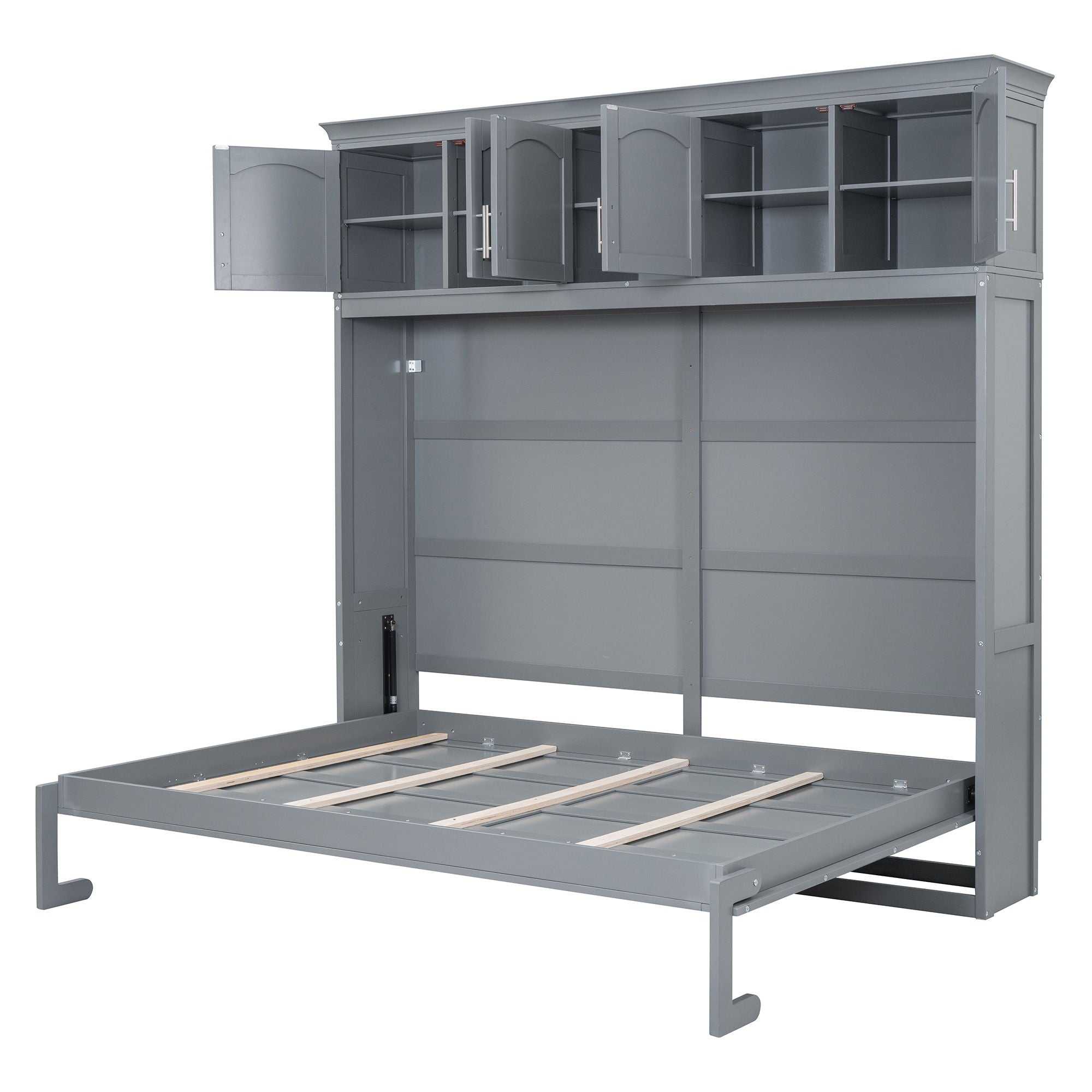 Murphy Modern Bed With Top Cabinets For Space Saving And Comfort