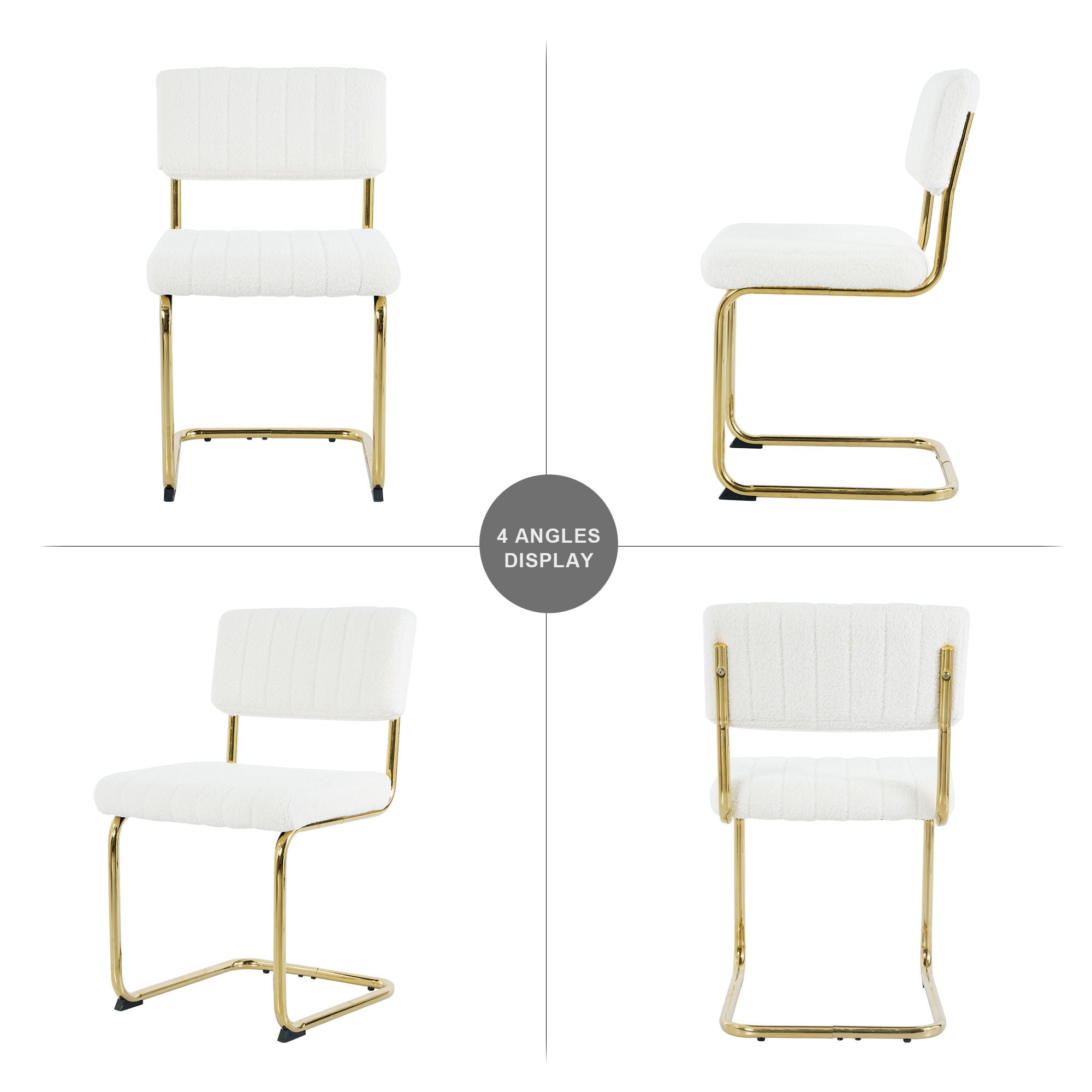 Modern Light Luxury Dining Chair With Metal Legs And Bow Design