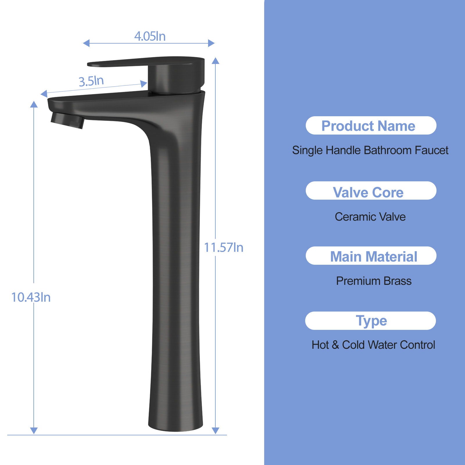 Single Handle Vessel Sink Faucet
