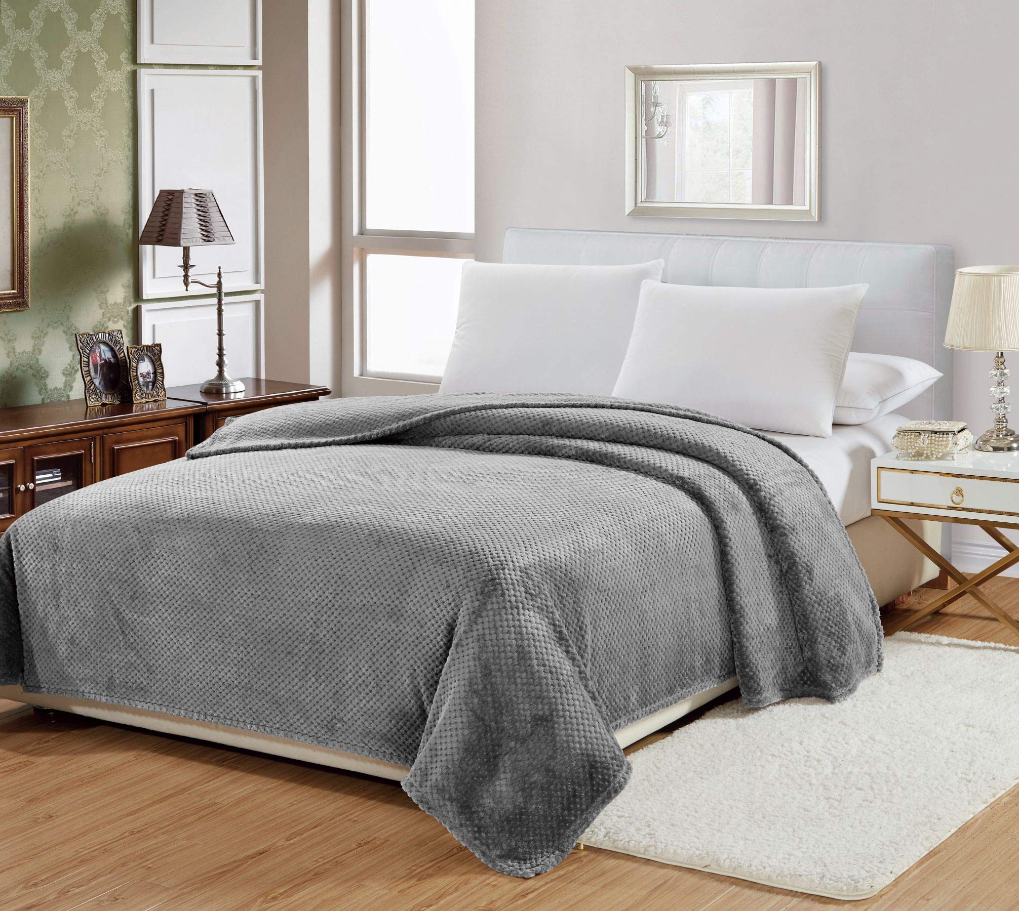 Decor&More Home Essentials Popcorn Textured Microplush Blanket - Best Buy Furniture