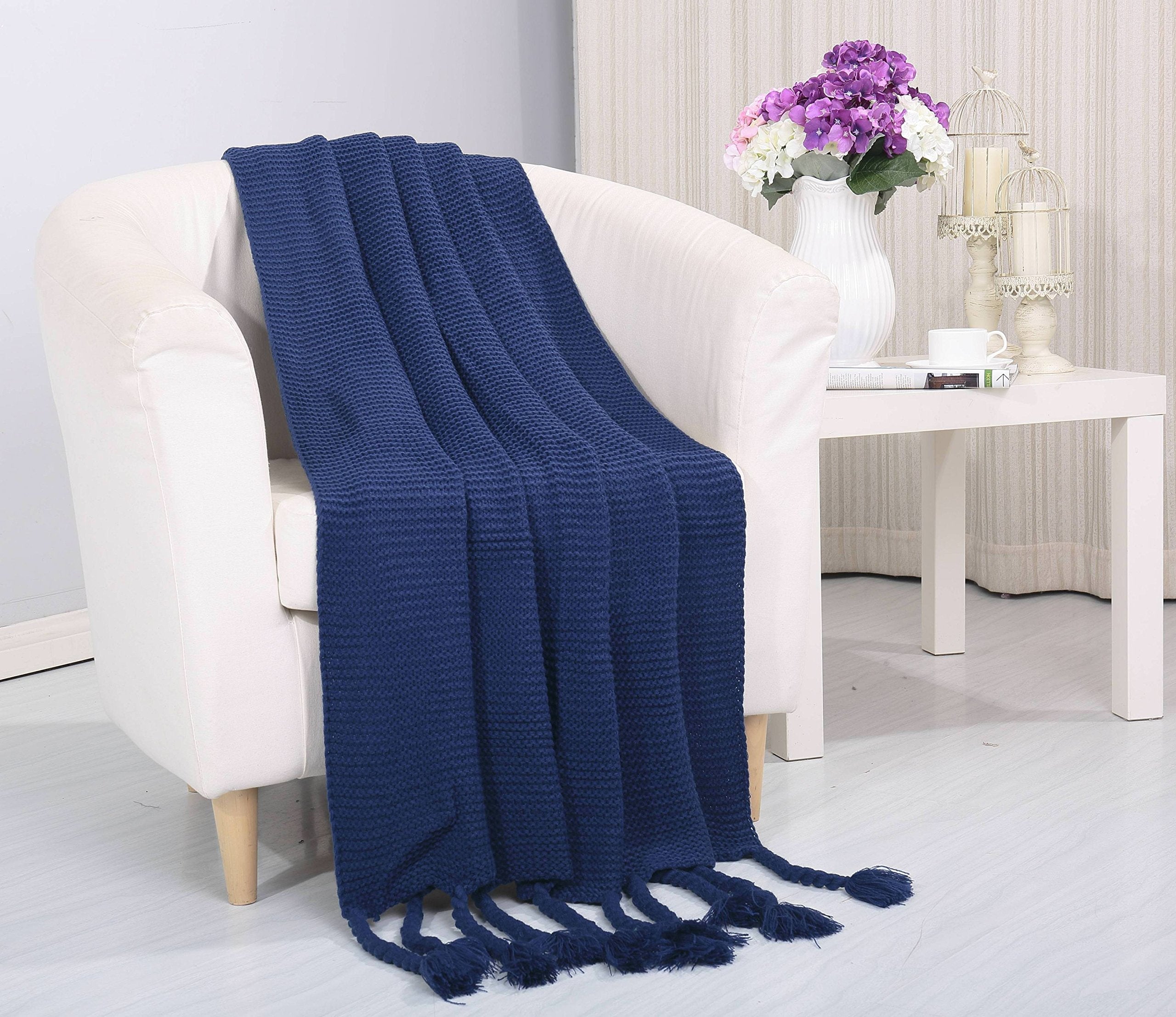 Faith, Hope, Love Home Decor Soft Touch Classic Woven Knitted Throw Blanket With Fringe - Best Buy Furniture